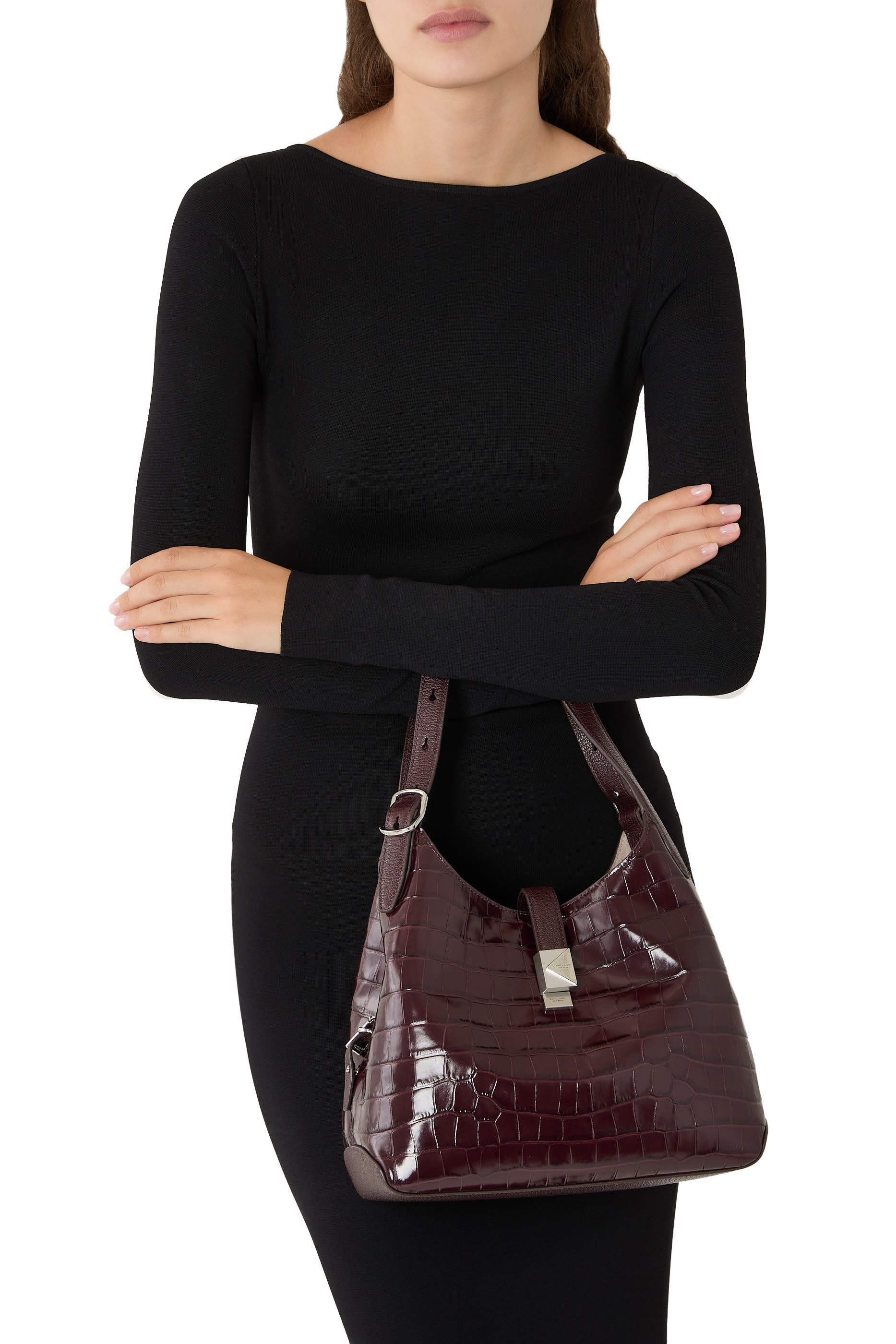 Deco Croc Embossed Crossbody Tote