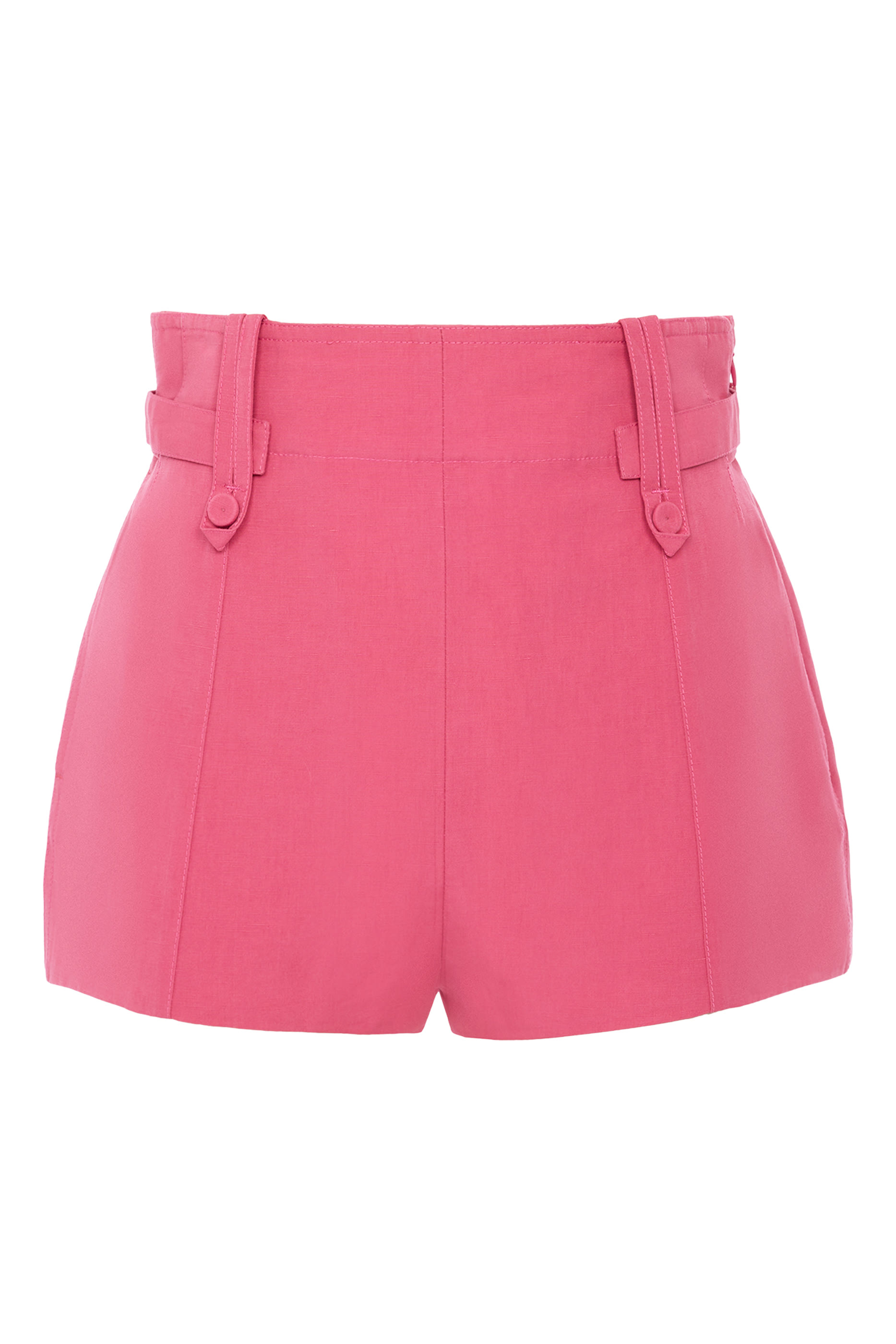  High-Rise Mini Shorts in a Linen-Cotton Mix