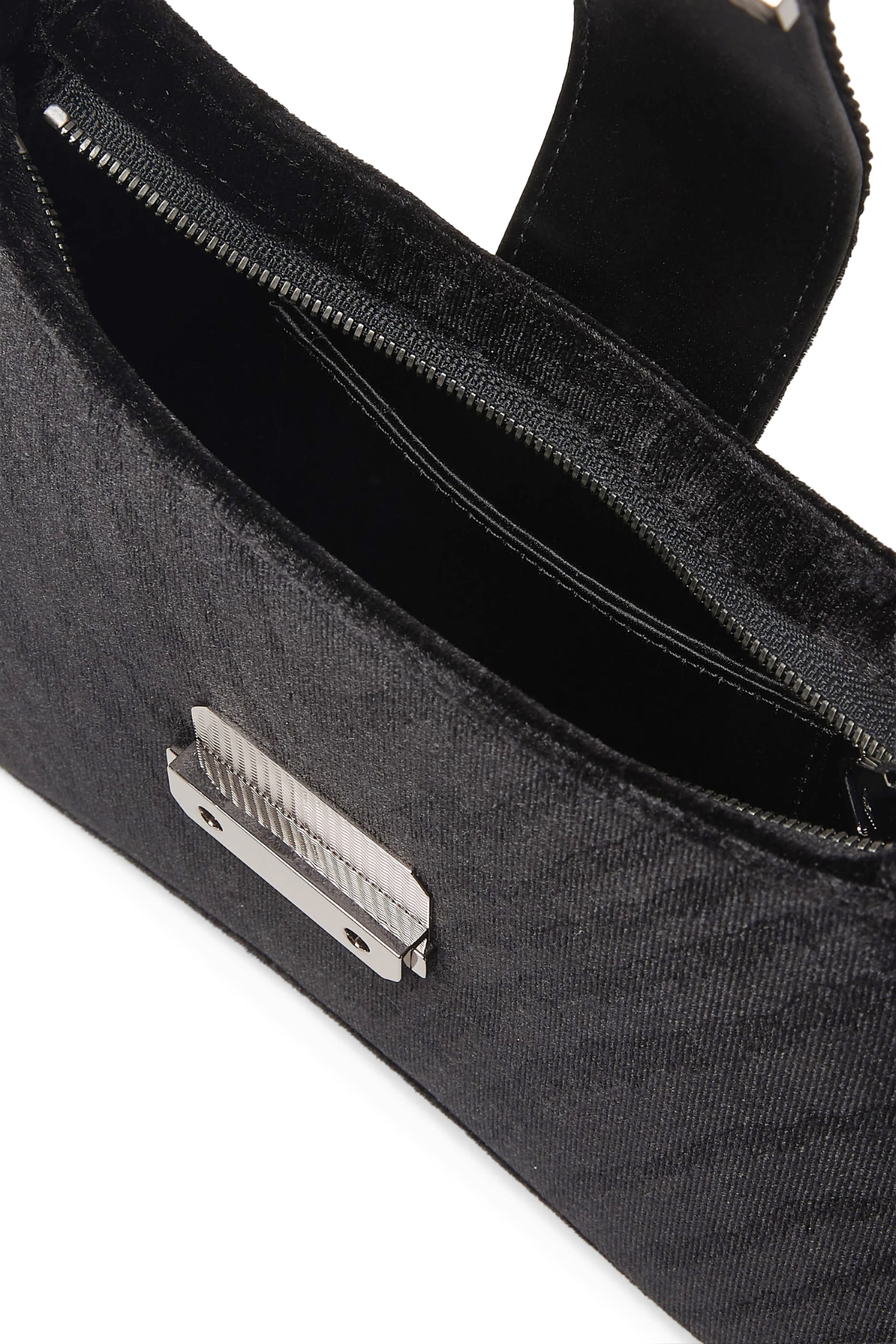 Moir&eacute; Velvet Hobo Shoulder Bag