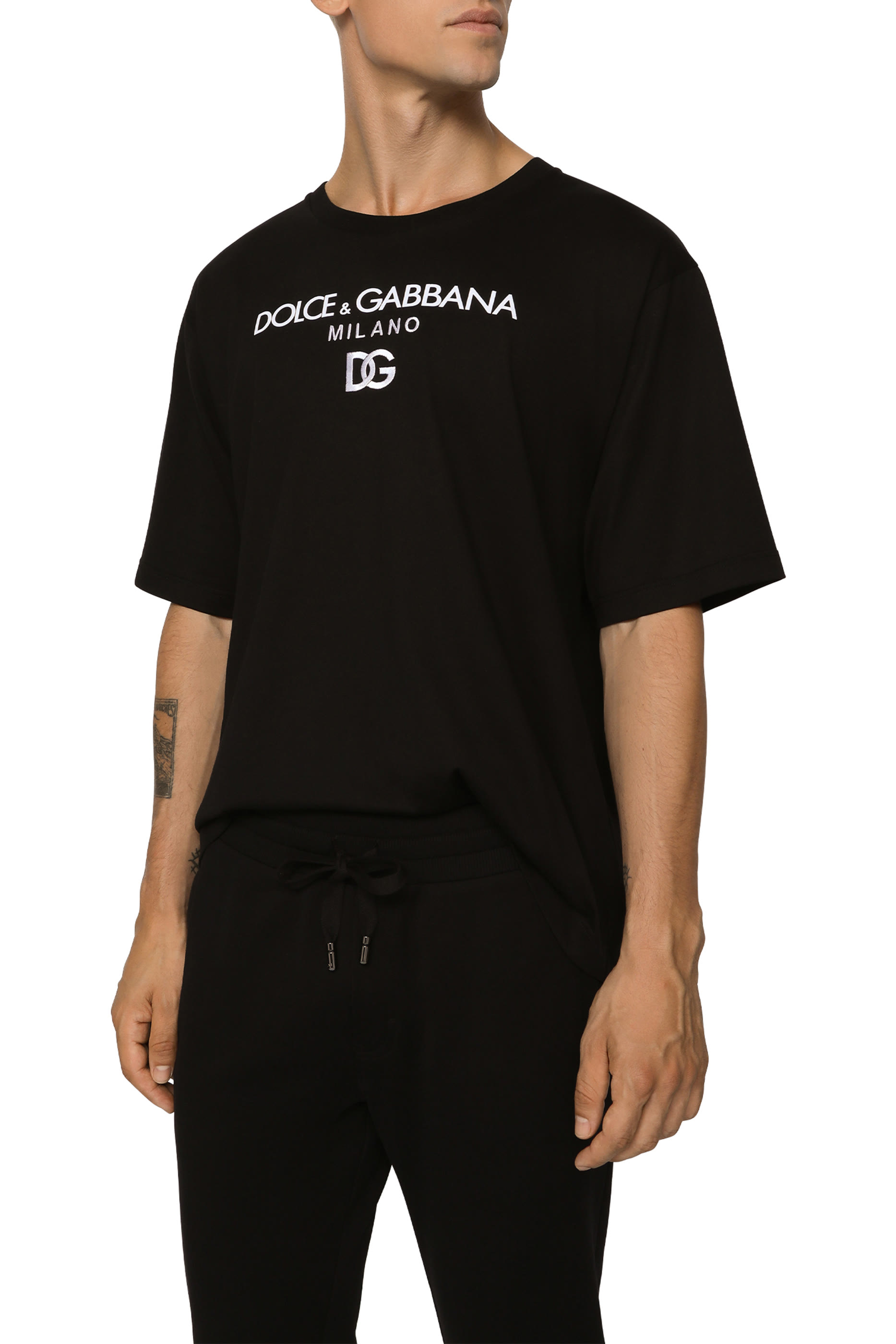 Cotton T-Shirt with DG Embroidery