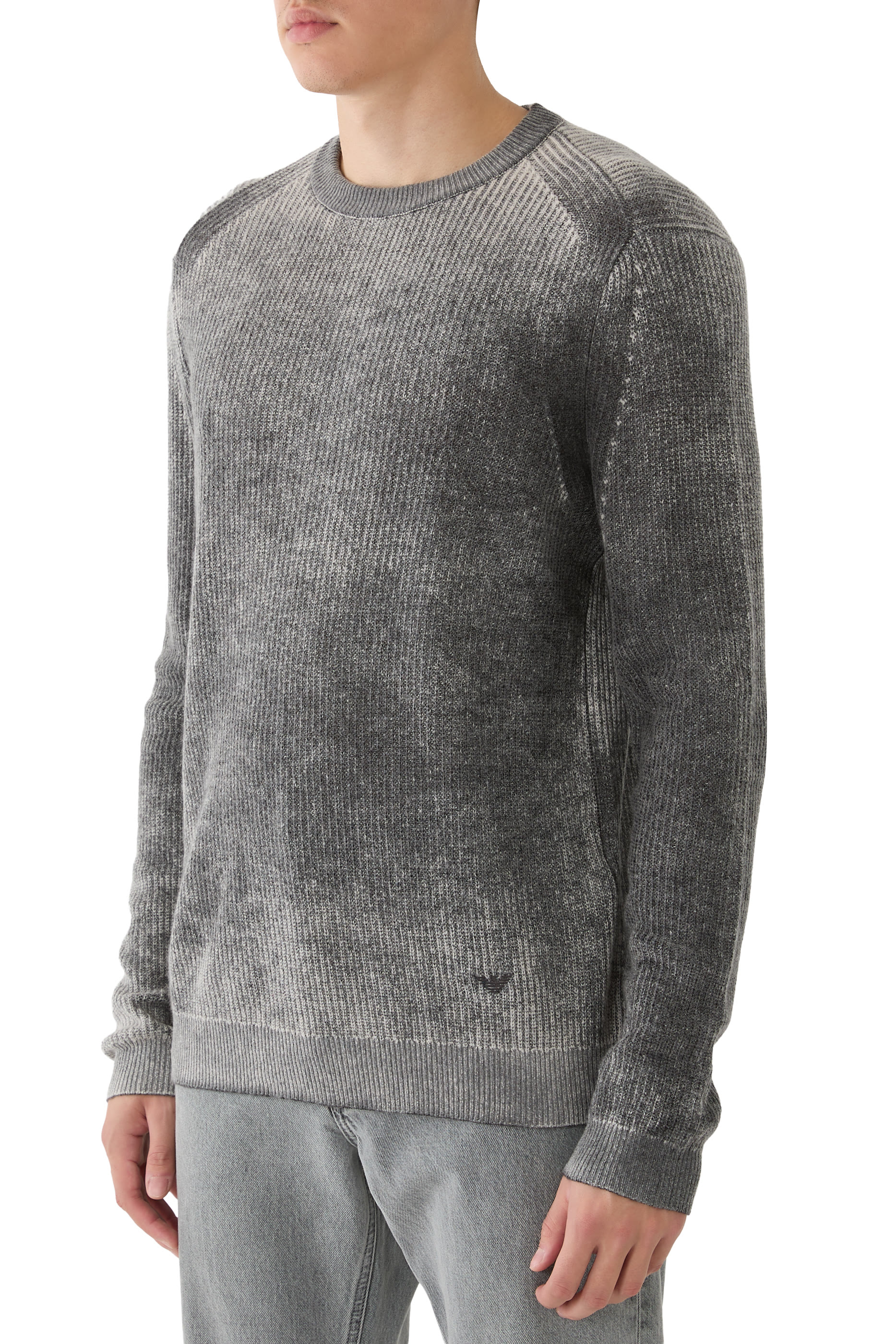 M&eacute;lange Print Ribbed Sweater