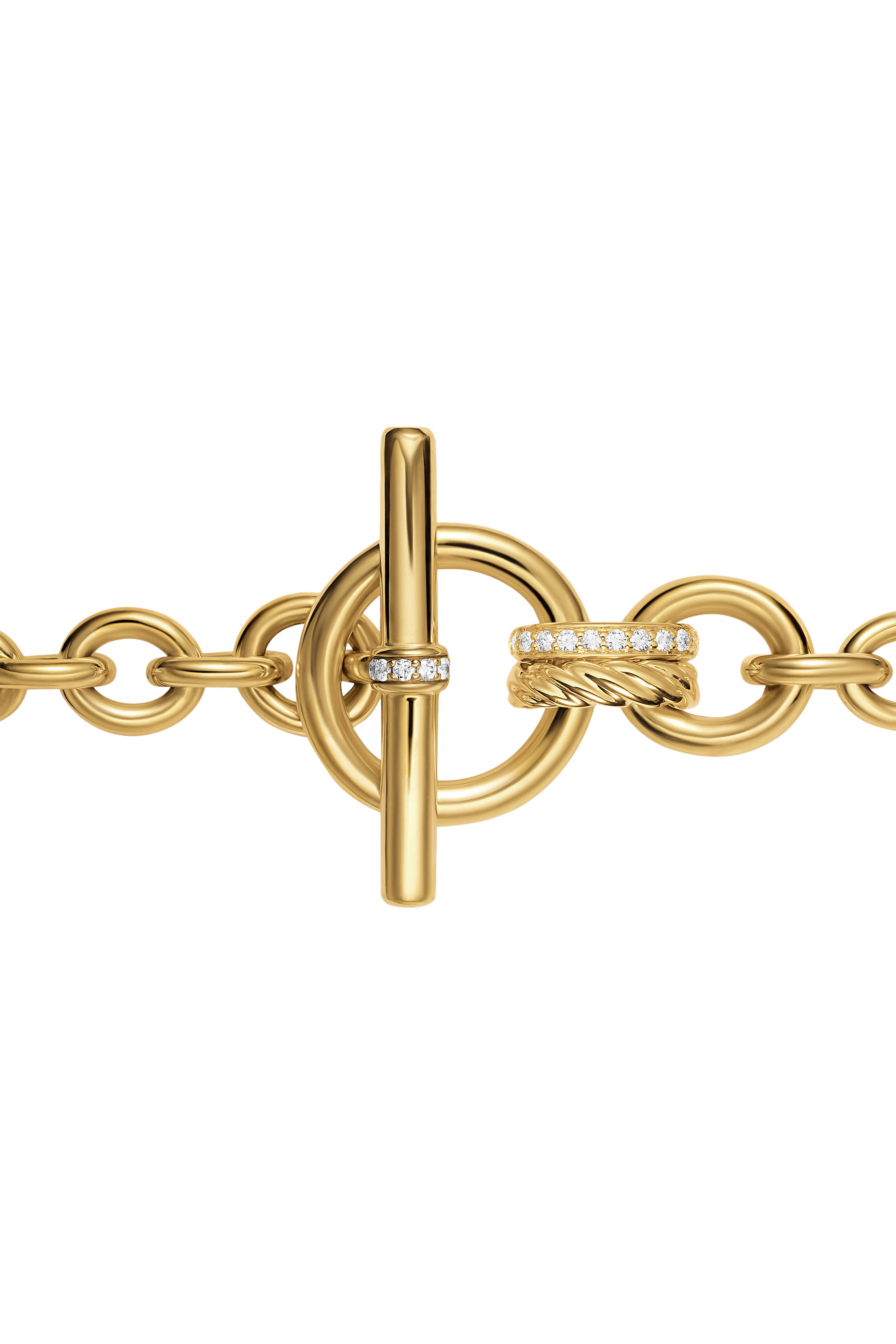 DY Mercer&reg; Toggle Chain Necklace, 18K Yellow Gold  Diamonds