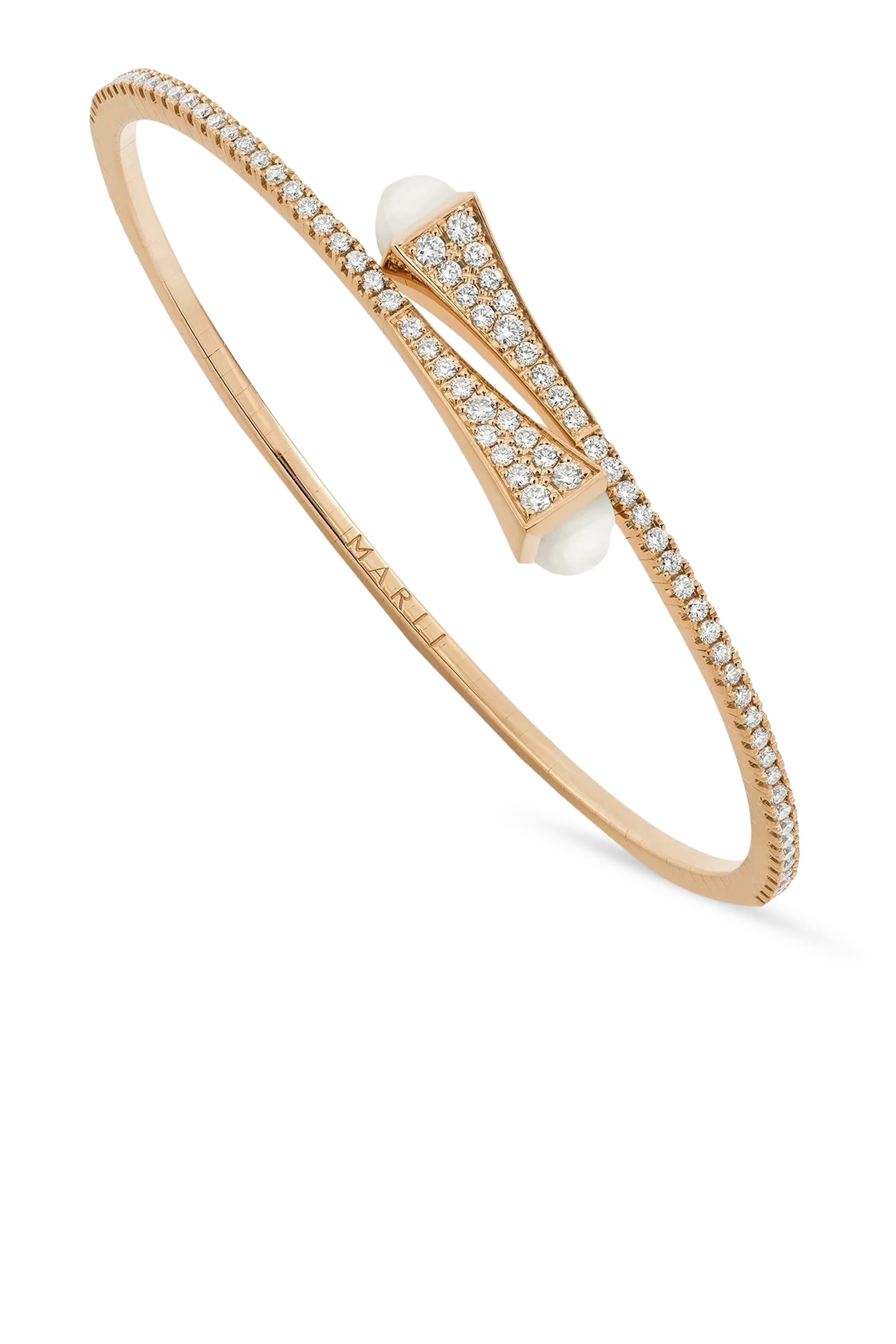Cleo Slim Slip-On Bracelet, 18k Rose Gold  Diamonds