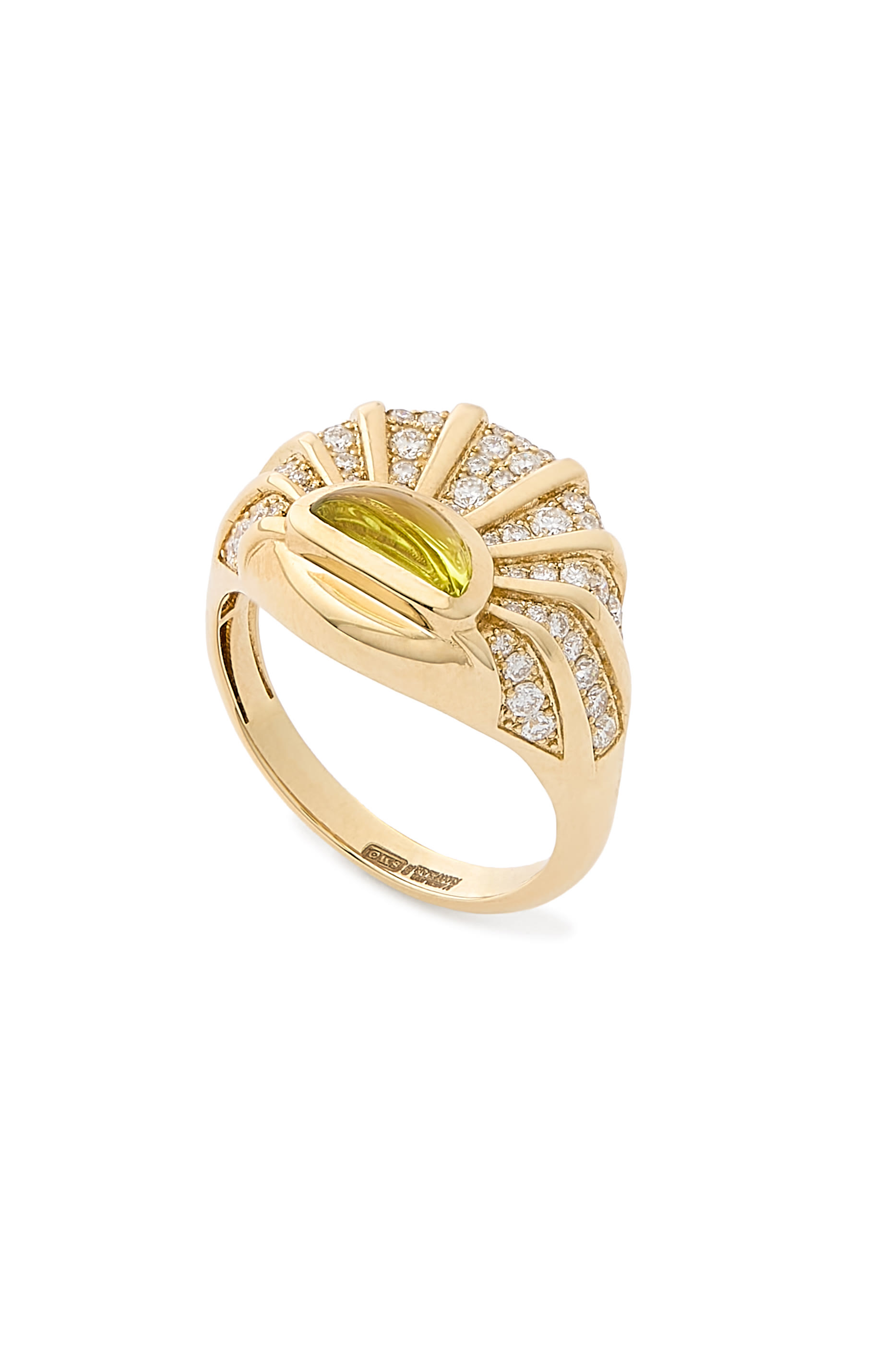 Sun Dawn Pinky Ring, 18K Yellow Gold with Citrine  Diamonds
