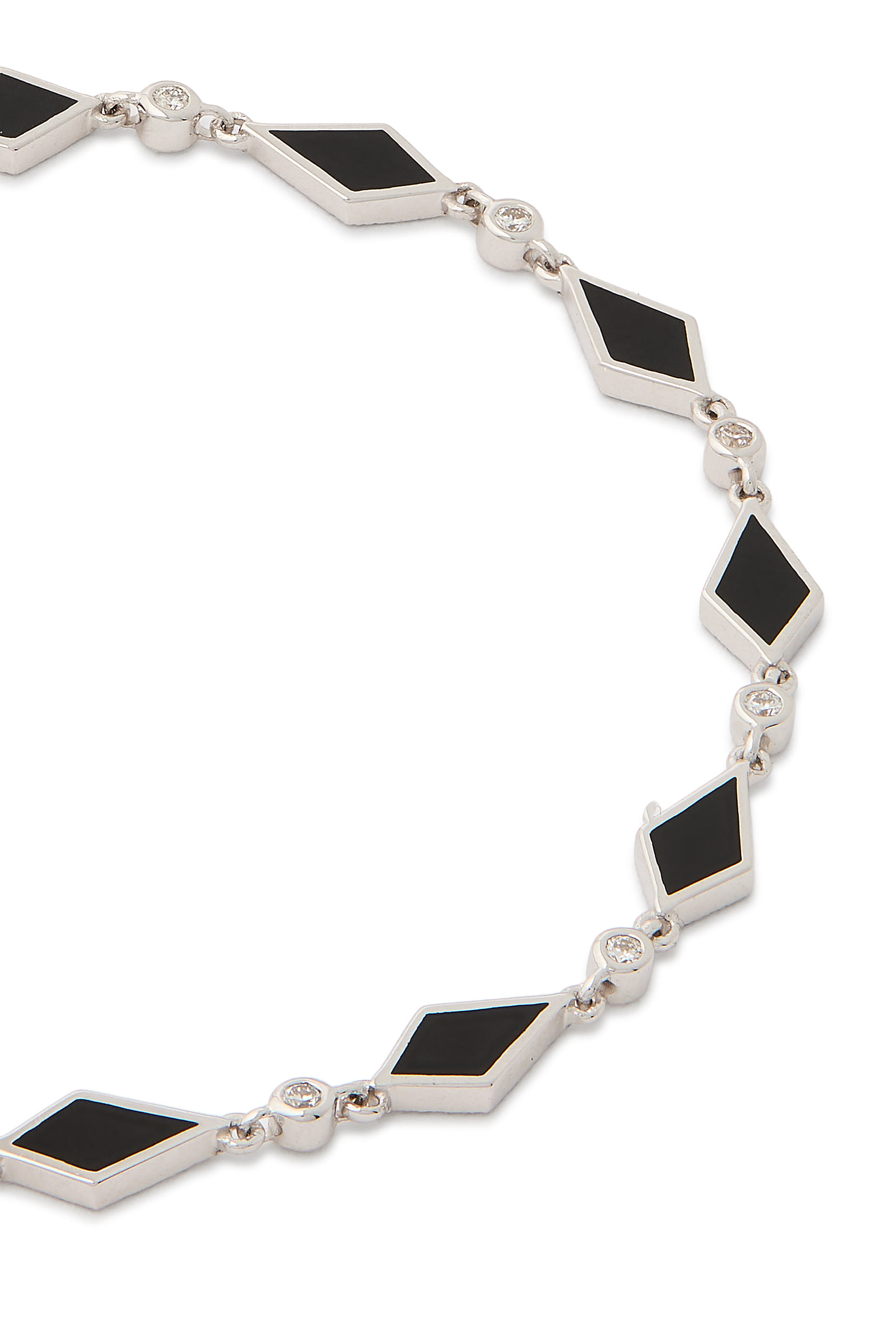 Mosaic Bracelet, 18k White Gold  Enamel, Diamond