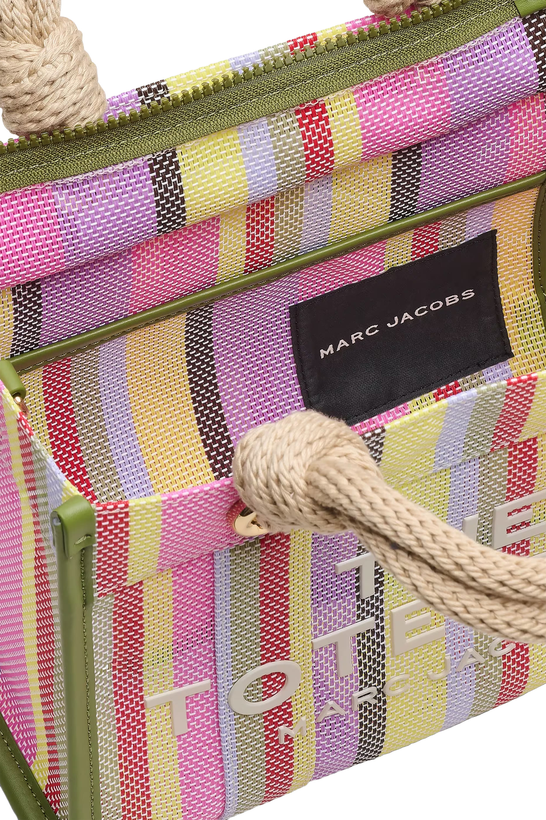 Stripe Mesh Small Tote Bag
