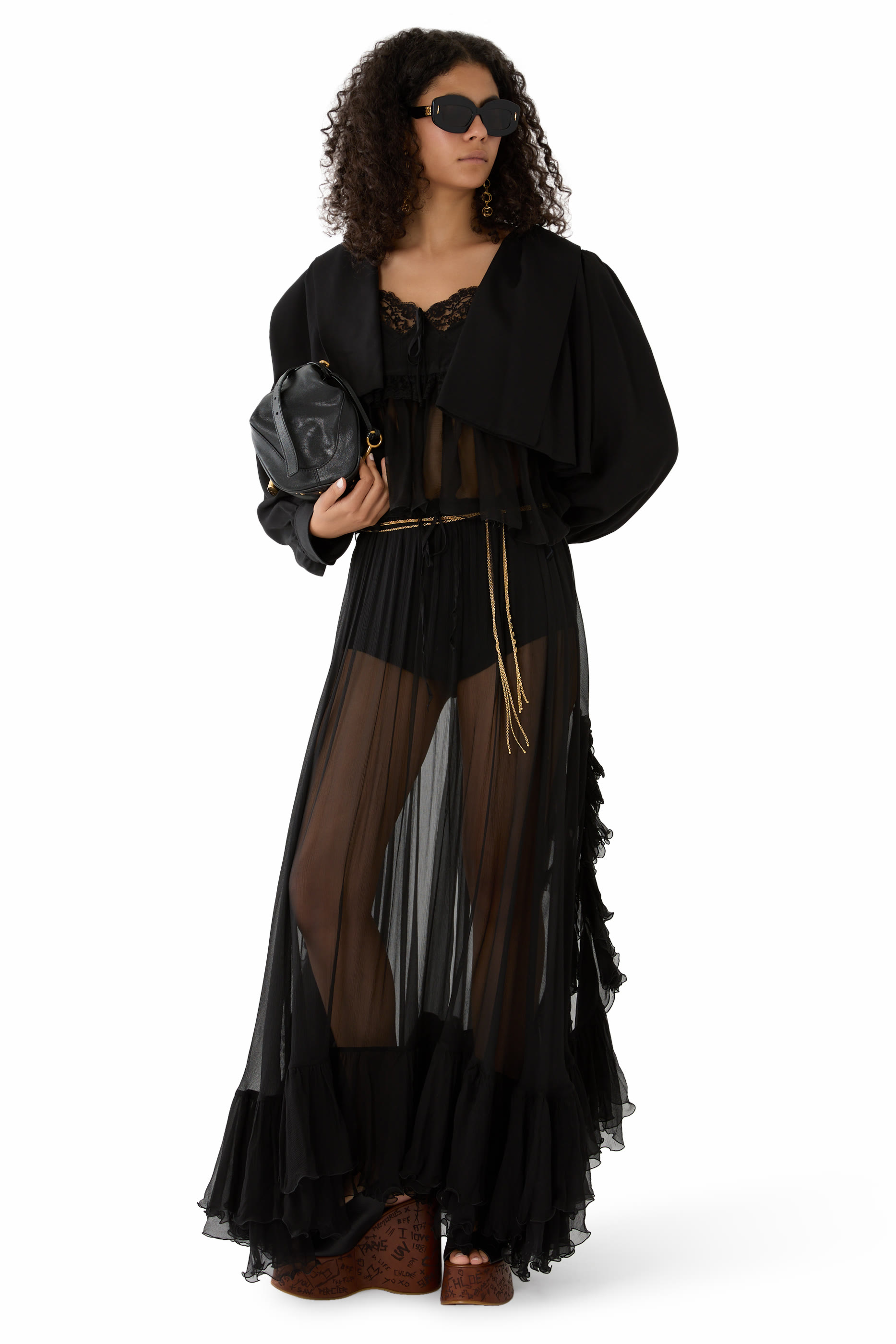 Ruffled Long Skirt