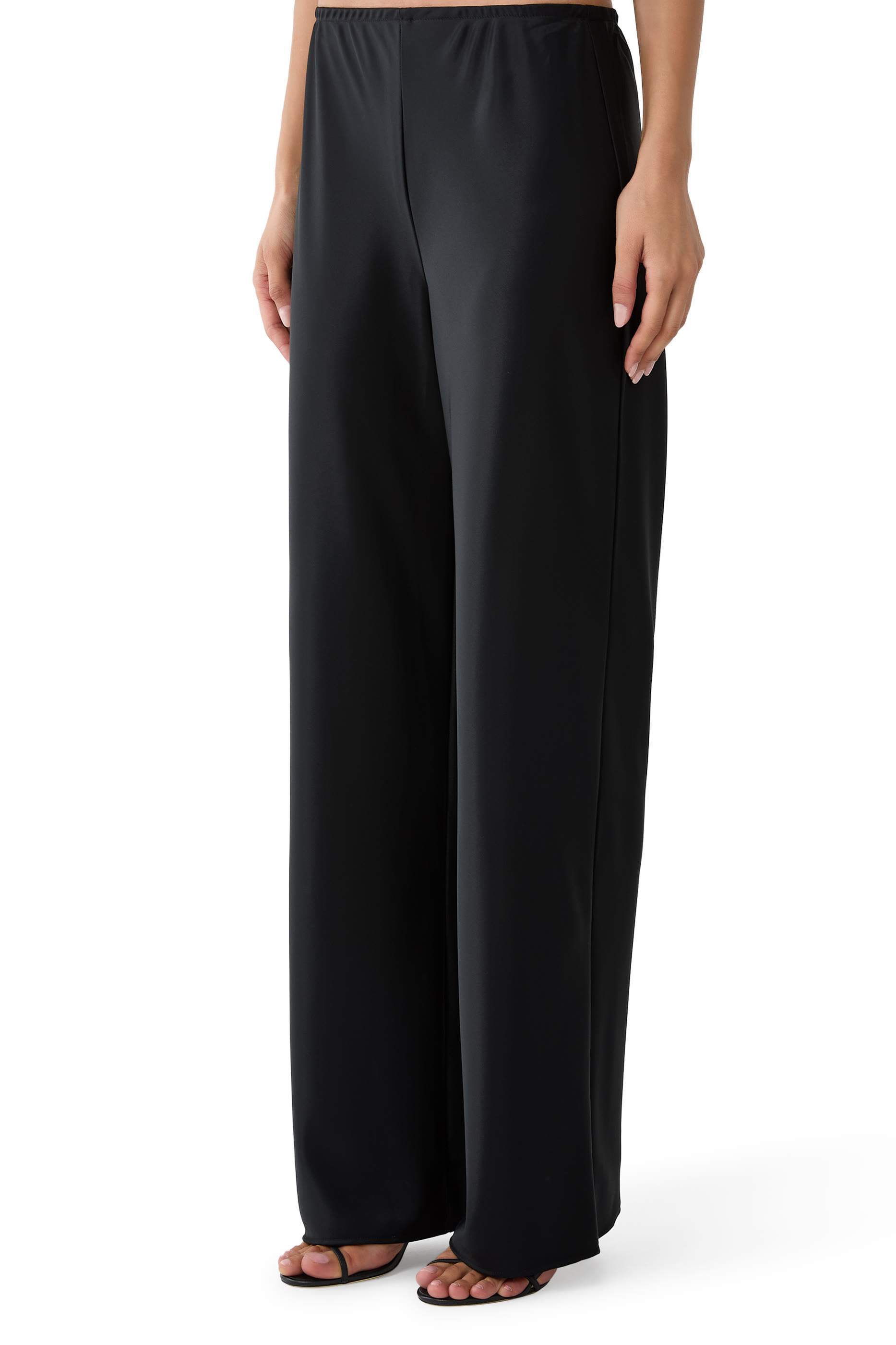 Gale Satin Mid Rise Bias Pants