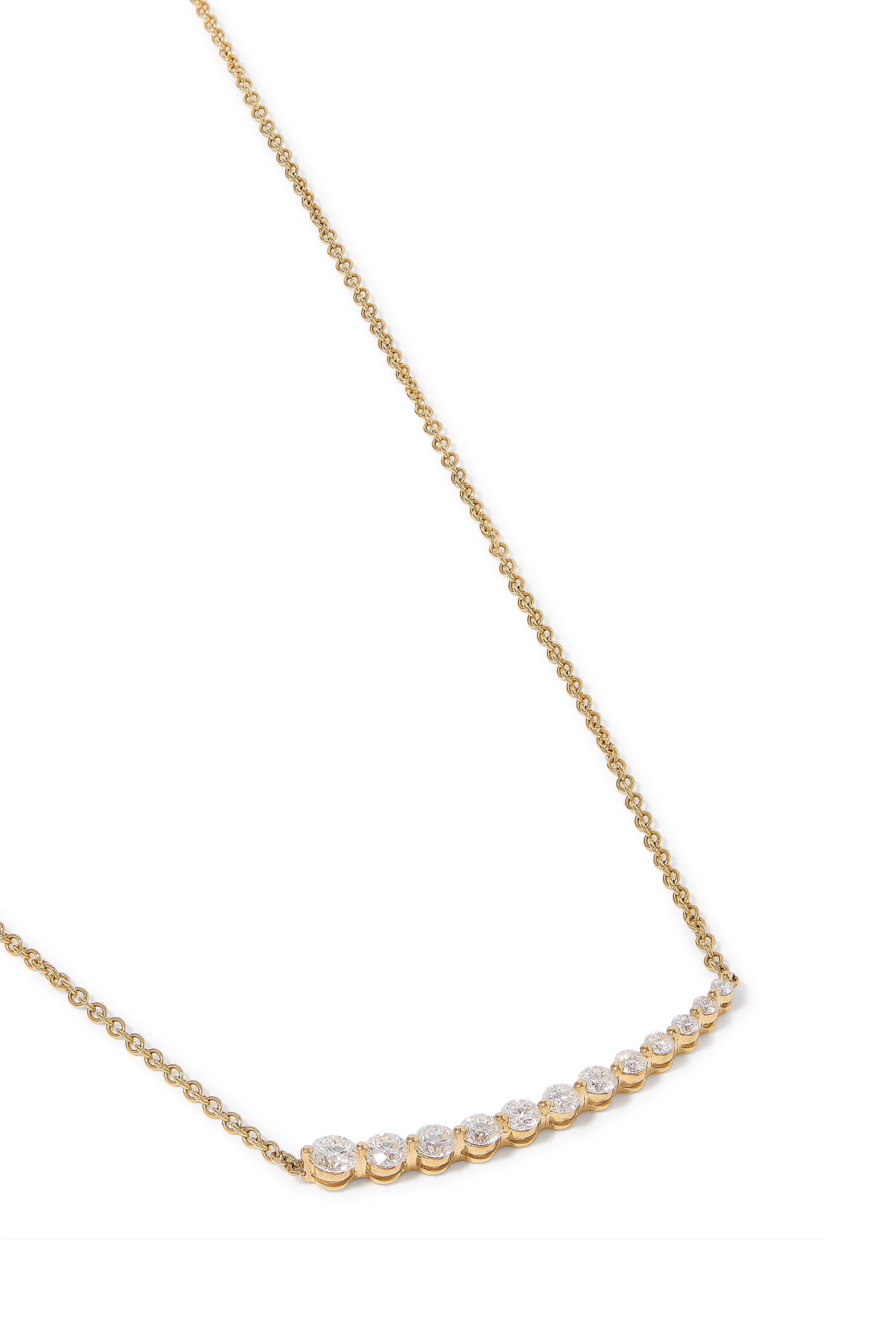 Graduated Diamond Necklace, 18K Yellow Gold  Diamonds