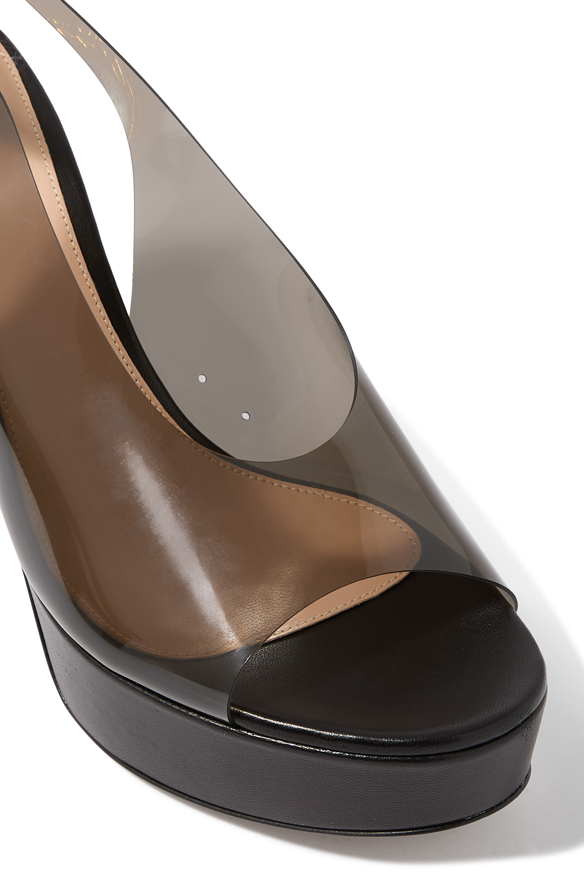Mindy 70 Platform Sandals in Plexi and Leather