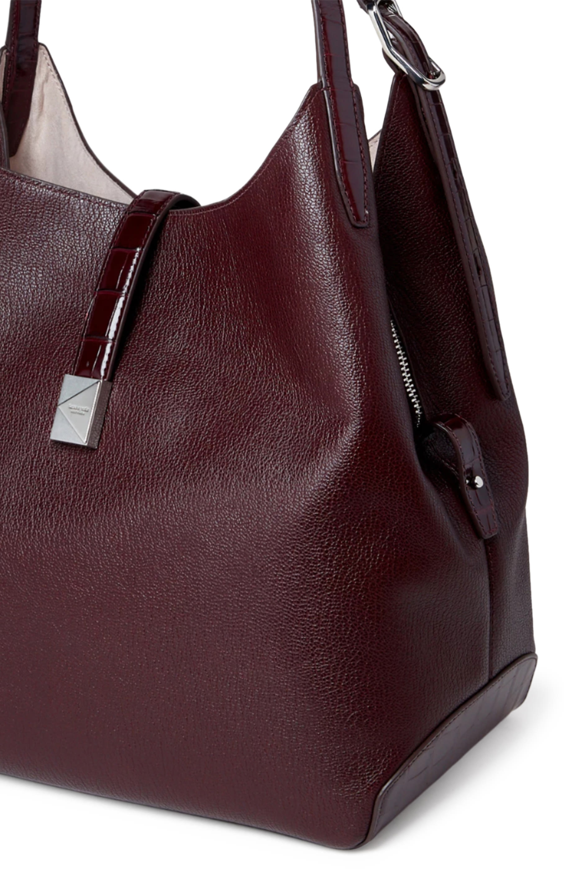  Deco Croc Embossed Large Shoulder Bag