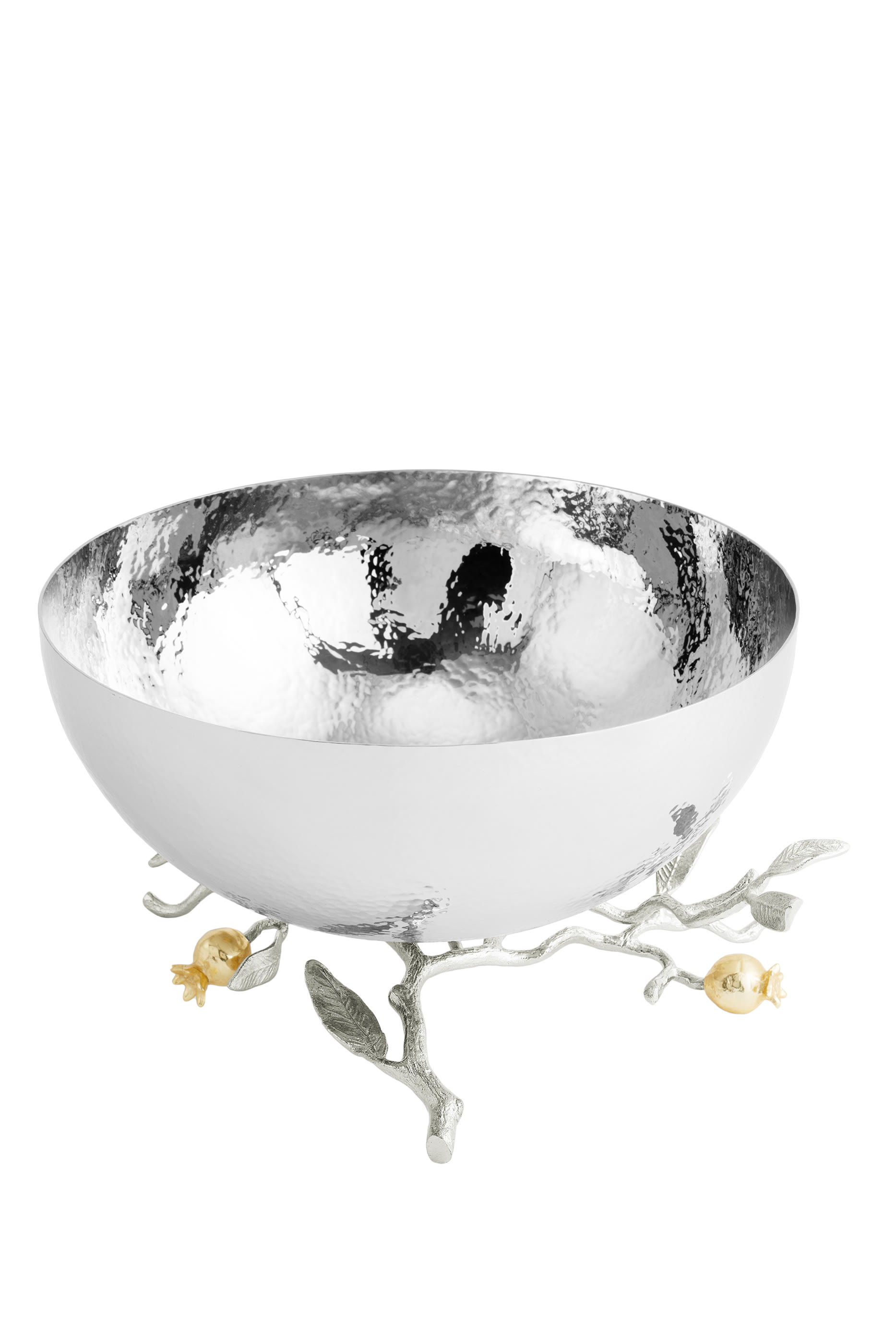 Pomegranate Silver  Gold Serving Bowl
