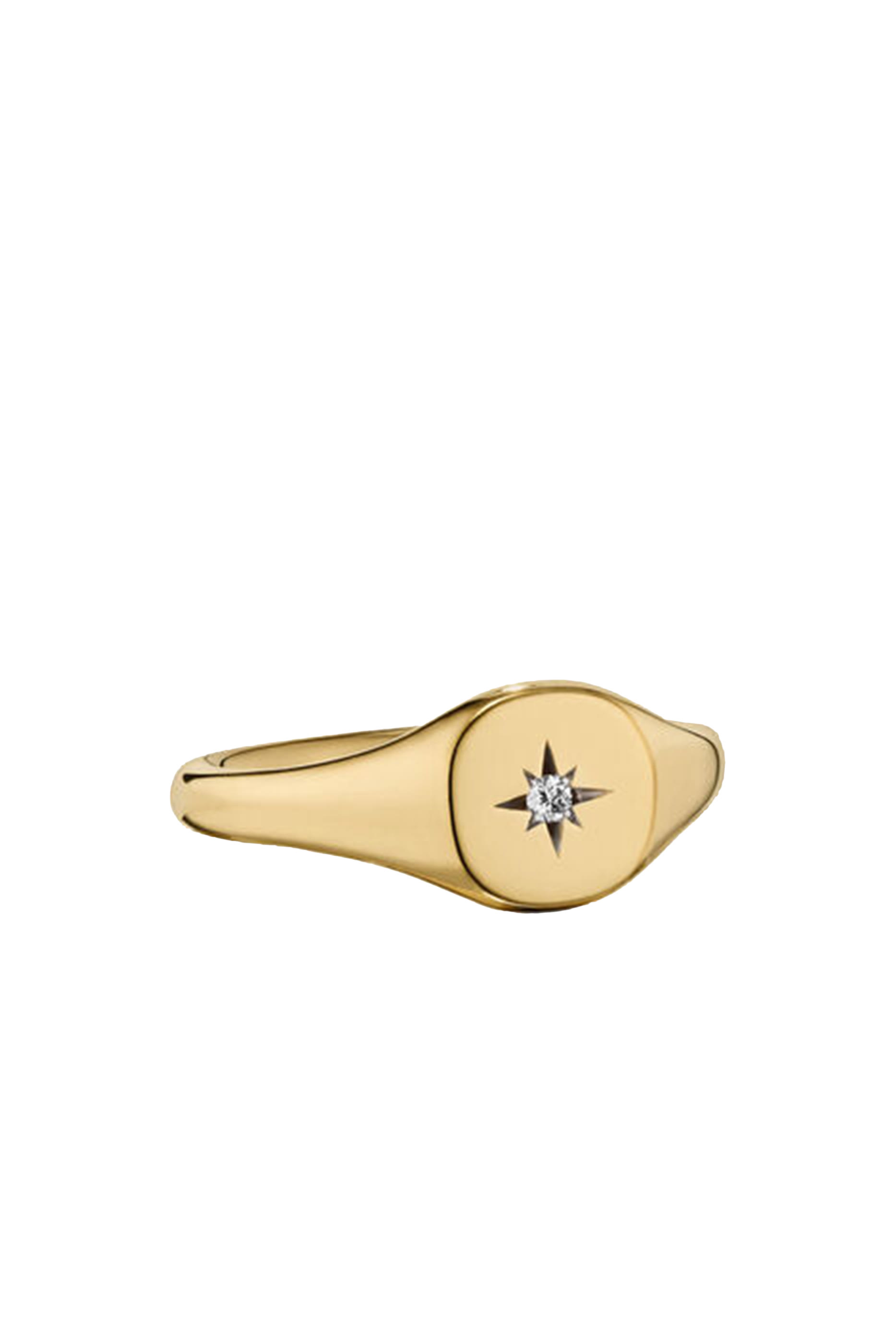 Micro Starset Signet Ring, 18K Yellow Gold  Diamond