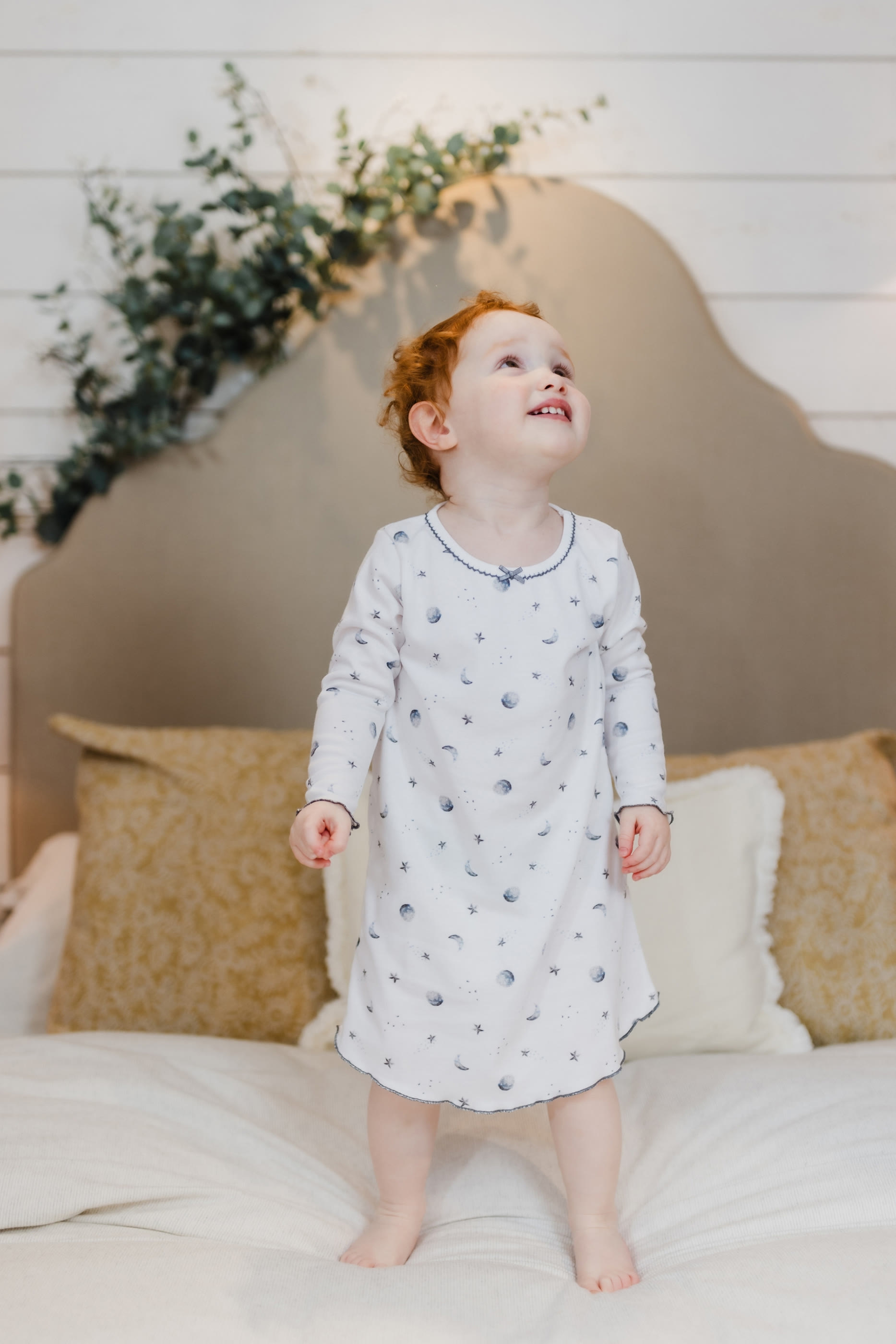 Kids  Starlit Moon Print Long Sleeve Nightdress