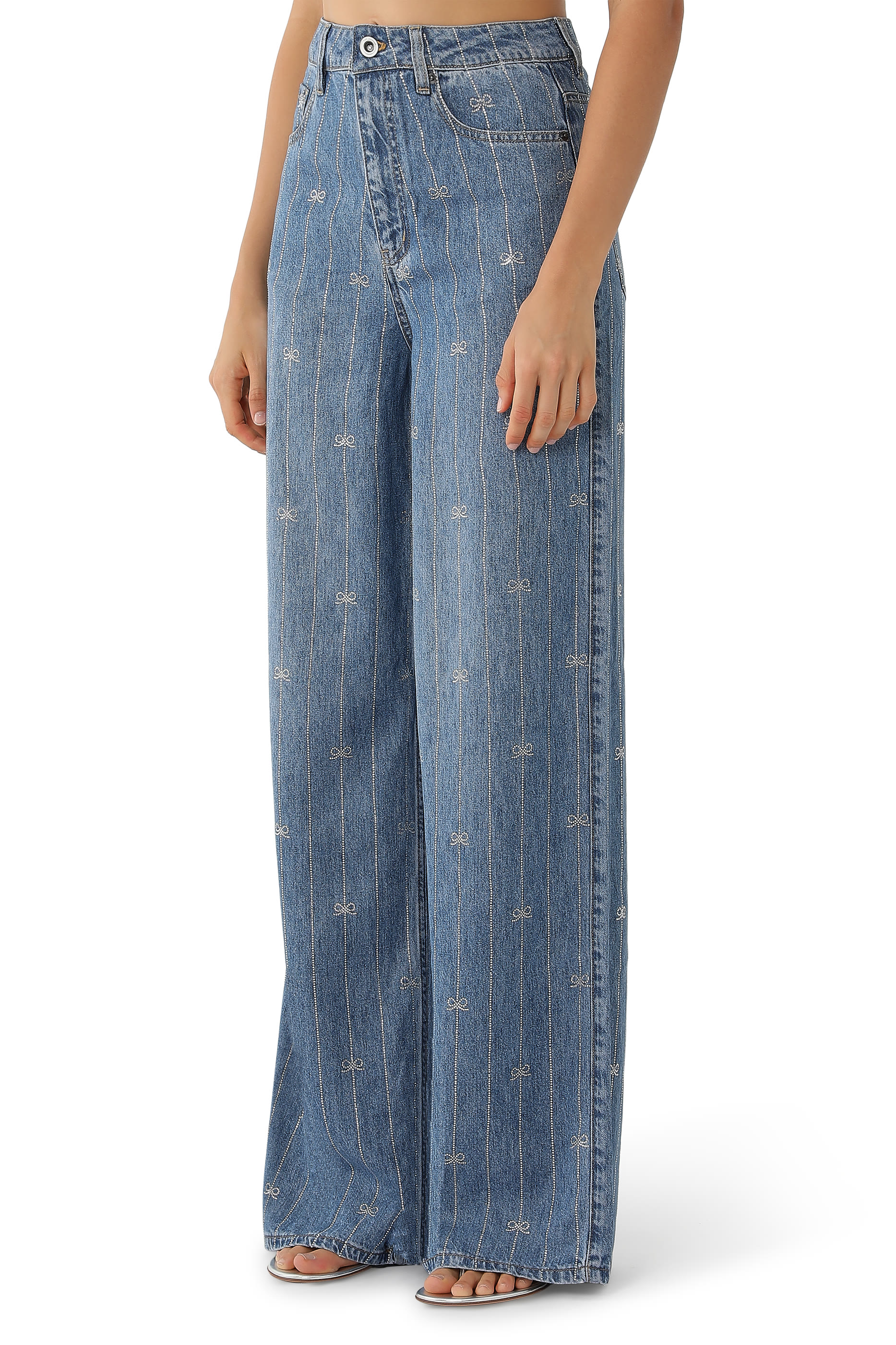 Rhinestone Stripe Jeans