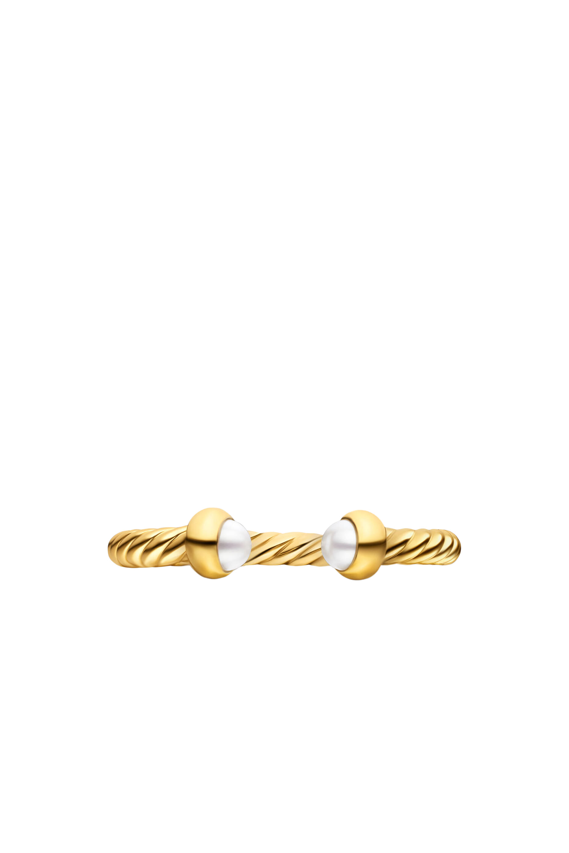 Micro Cablespira&reg; Flex Open Ring,  18K Yellow Gold  Pearls