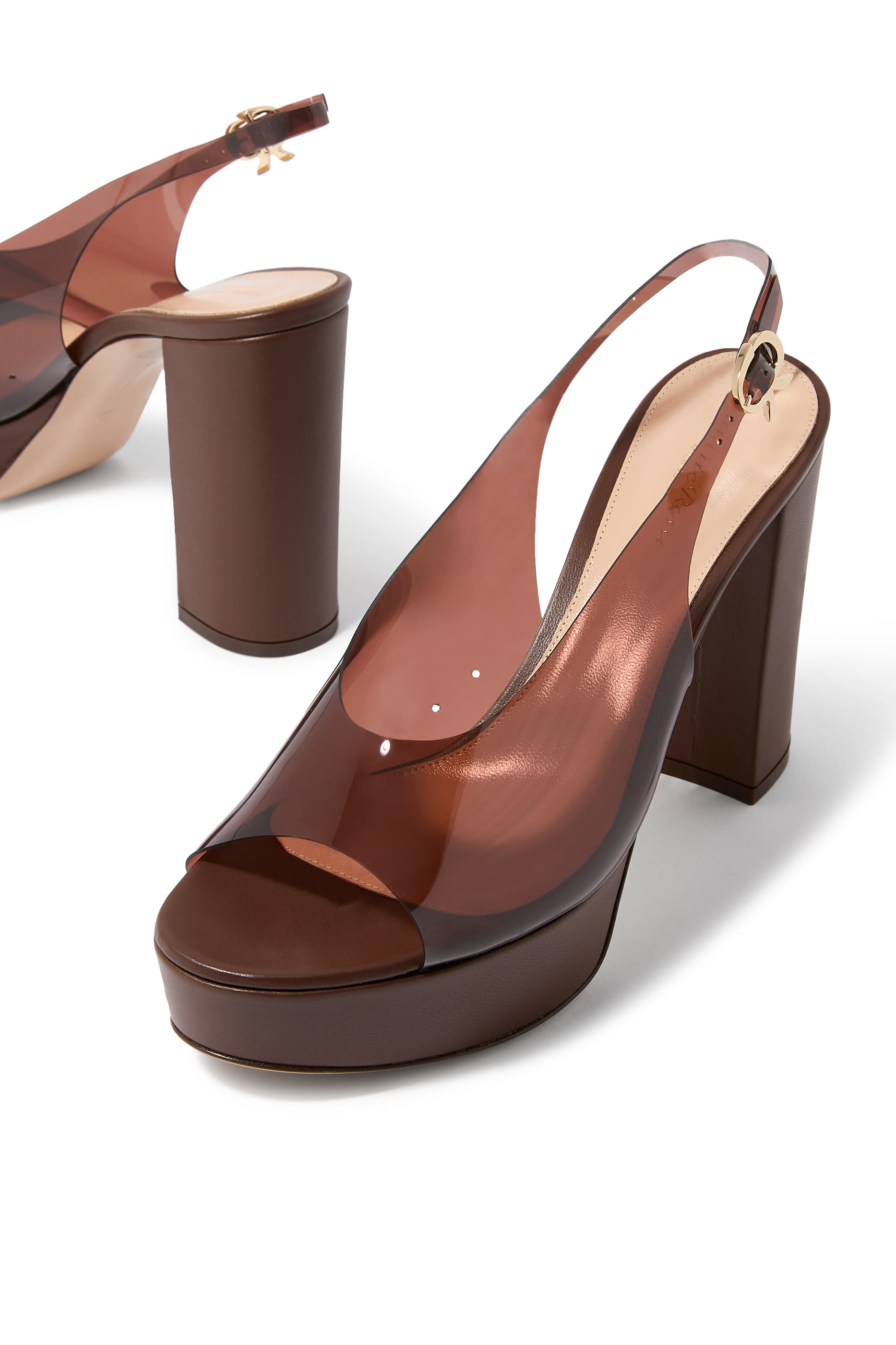Mindy 70 Platform Sandals in Plexi and Leather