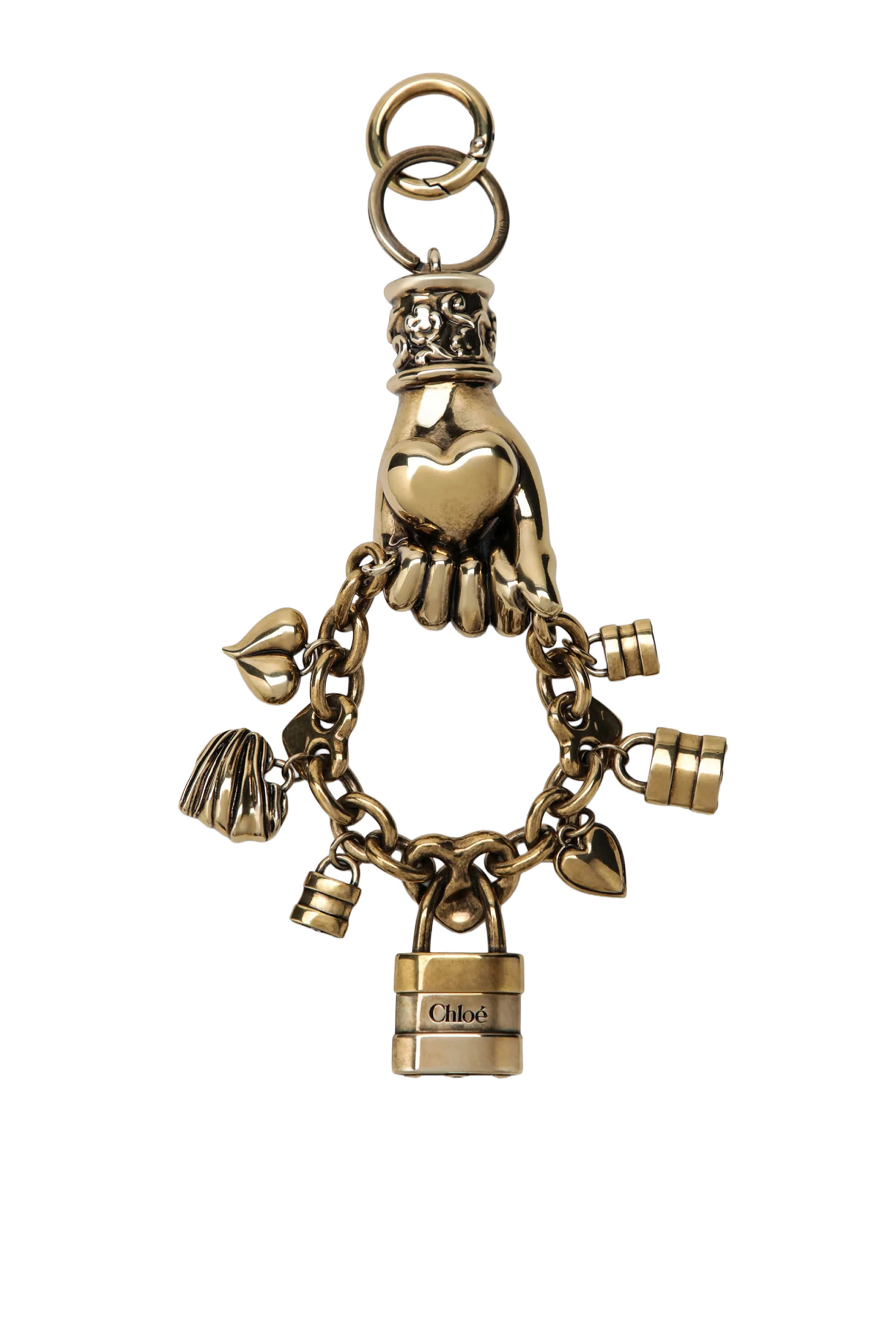 Symbols Hand  Heart Key Ring Bag Charm 