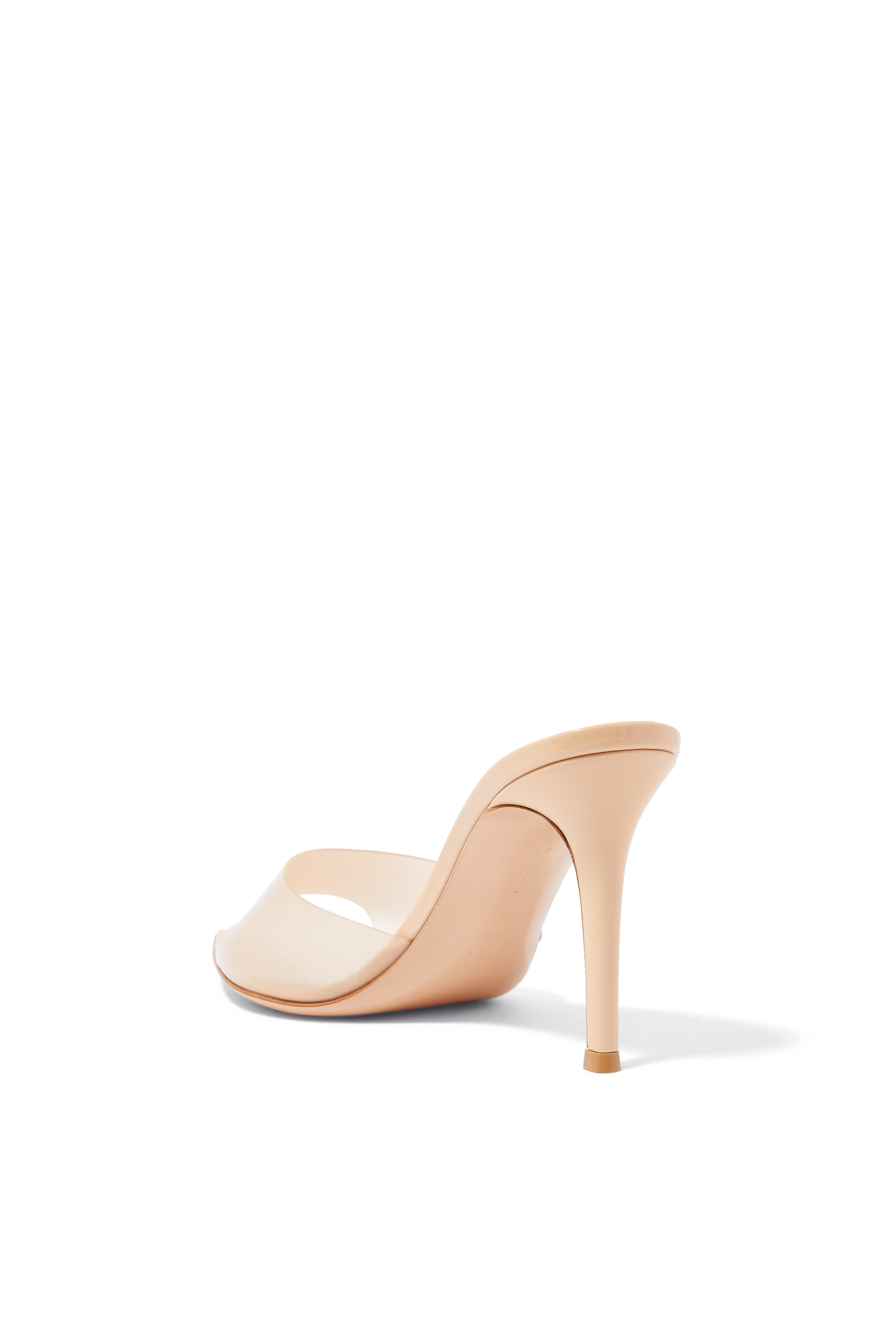 Elle 85 Mules in Plexi and Leather