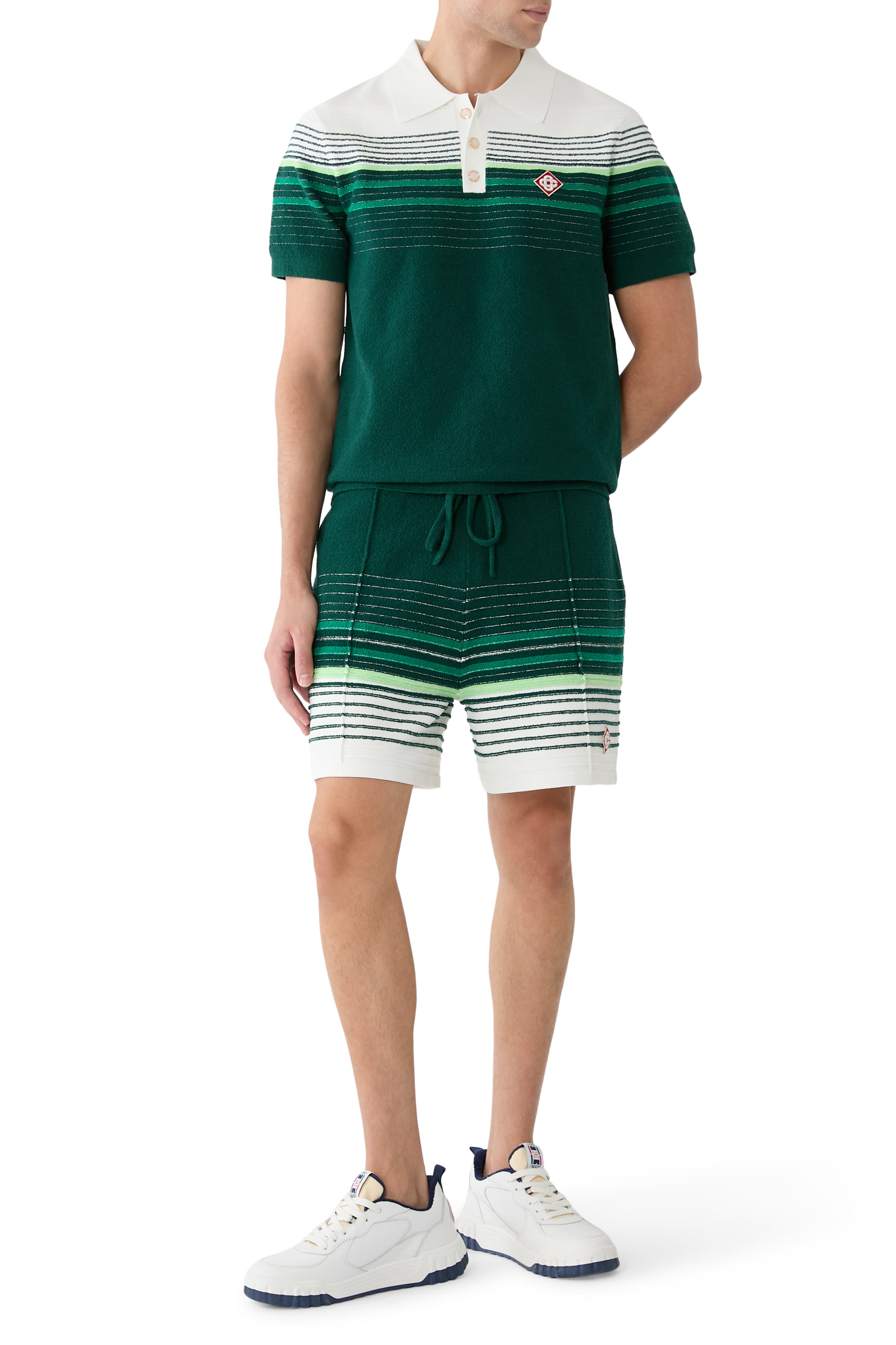Boucl&eacute; Stripe Shorts