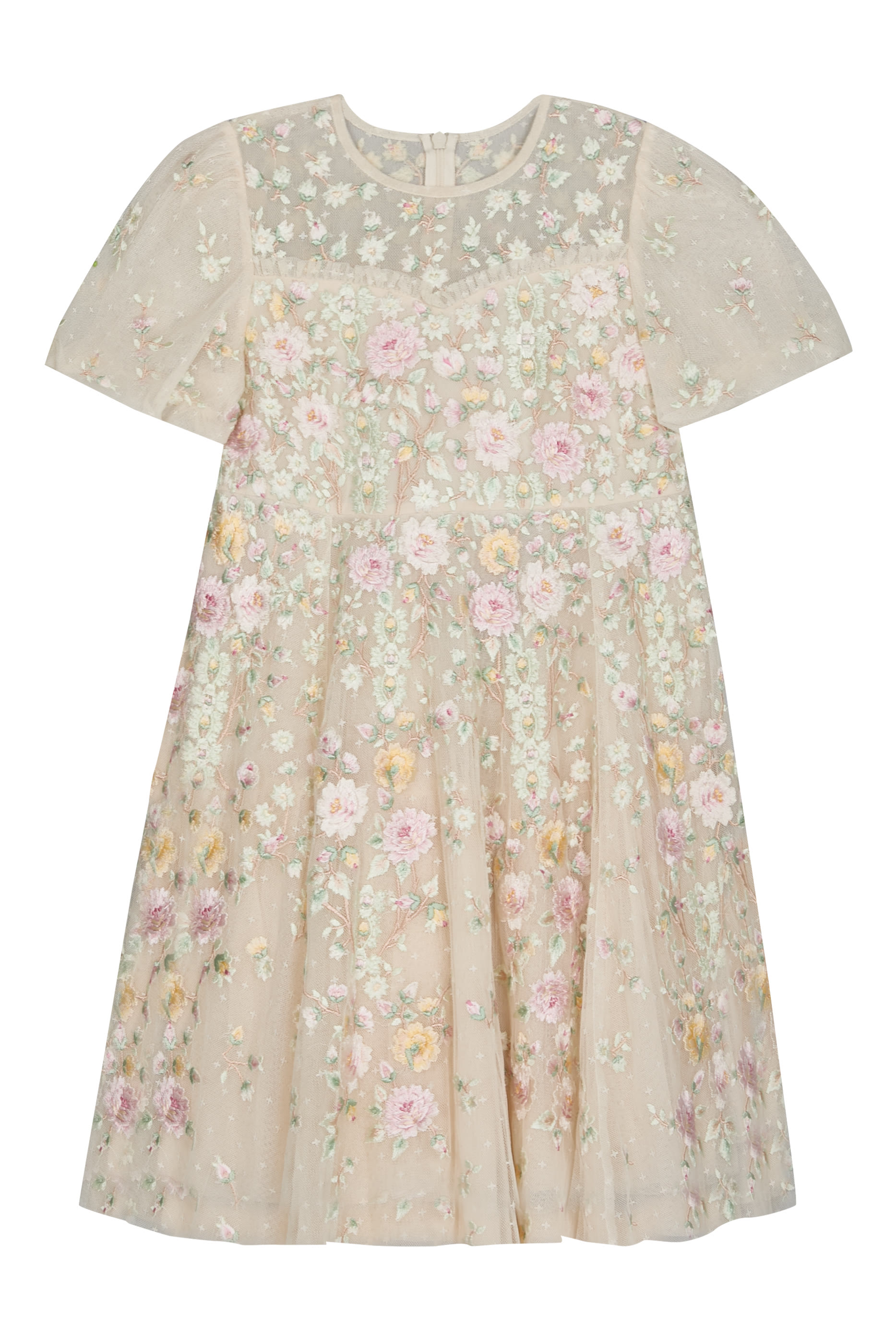 Kids Garden Rose Puff Sleeve Dress