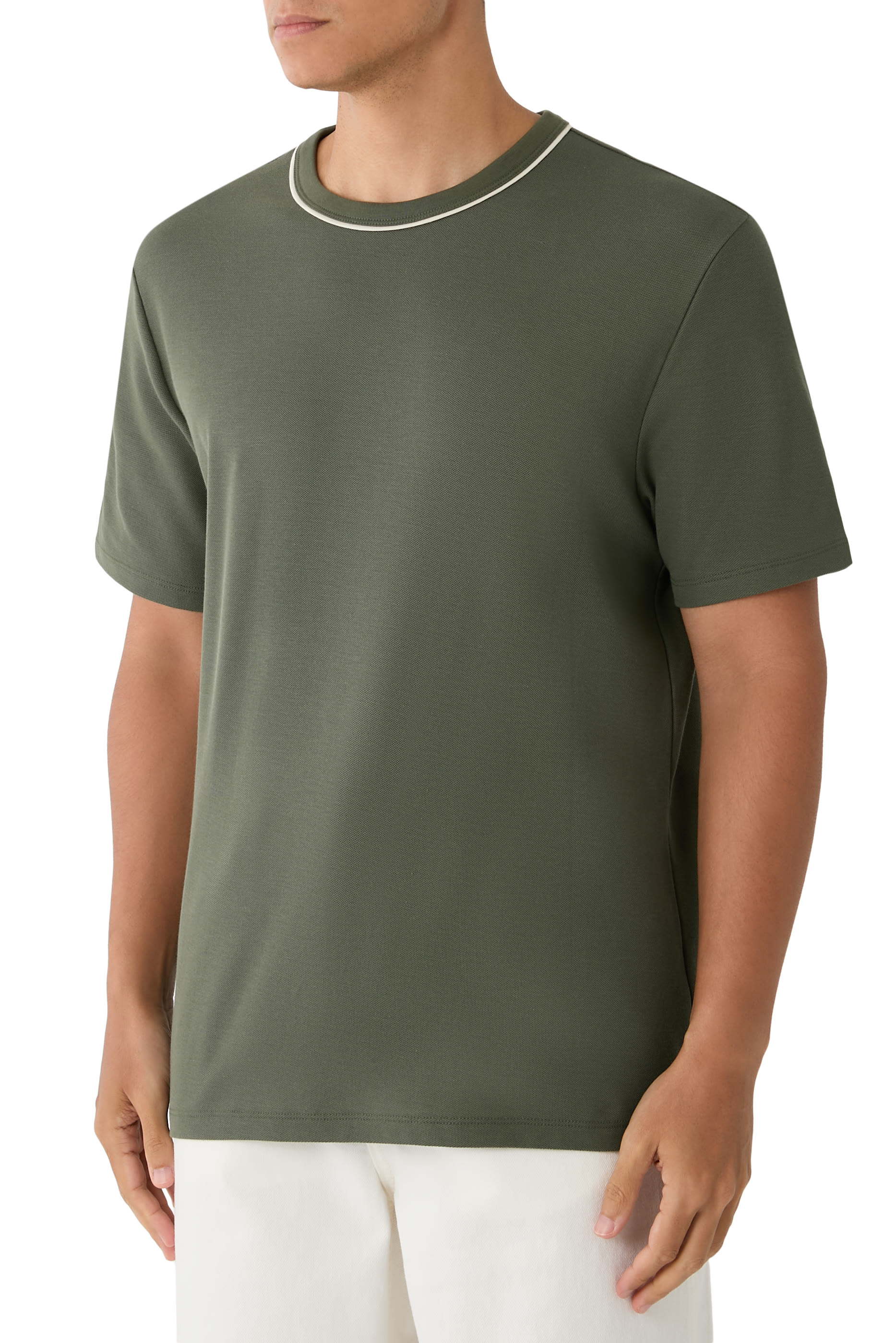 Tipped Pima Cotton Piqu&eacute; T-Shirt