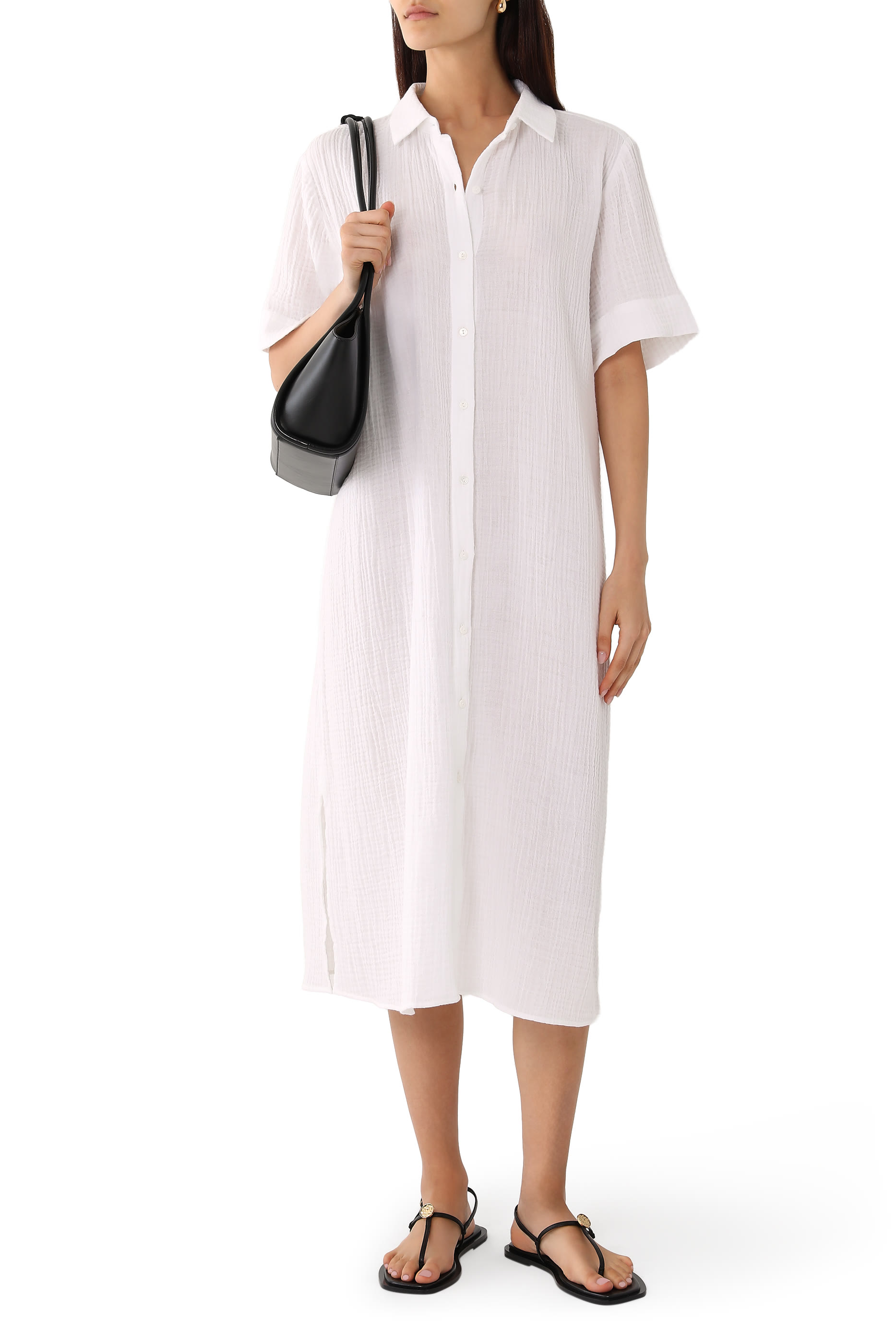 Classic Collar Midi Shirtdress