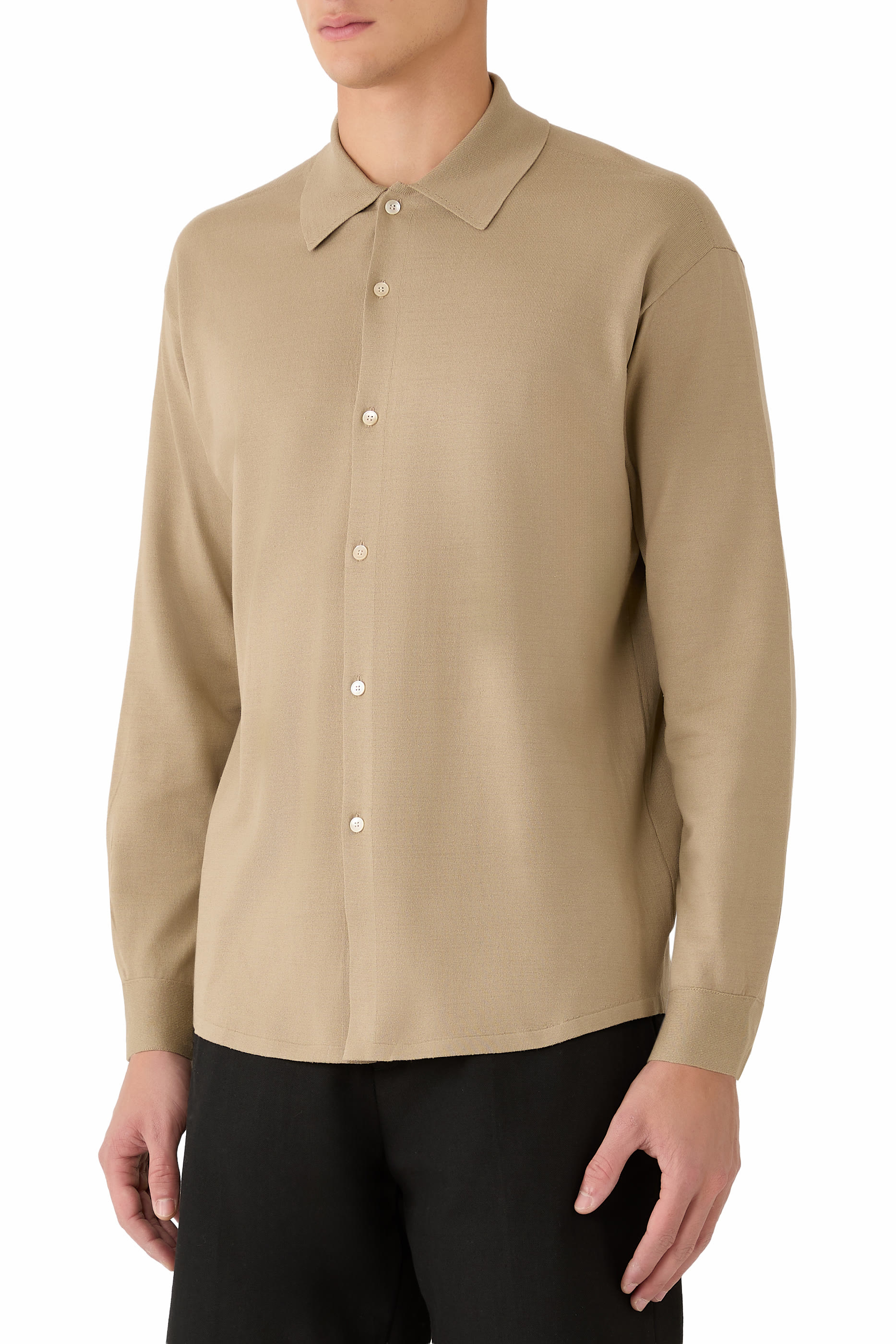 High Gauge Tussah Silk Knit Cardigan 