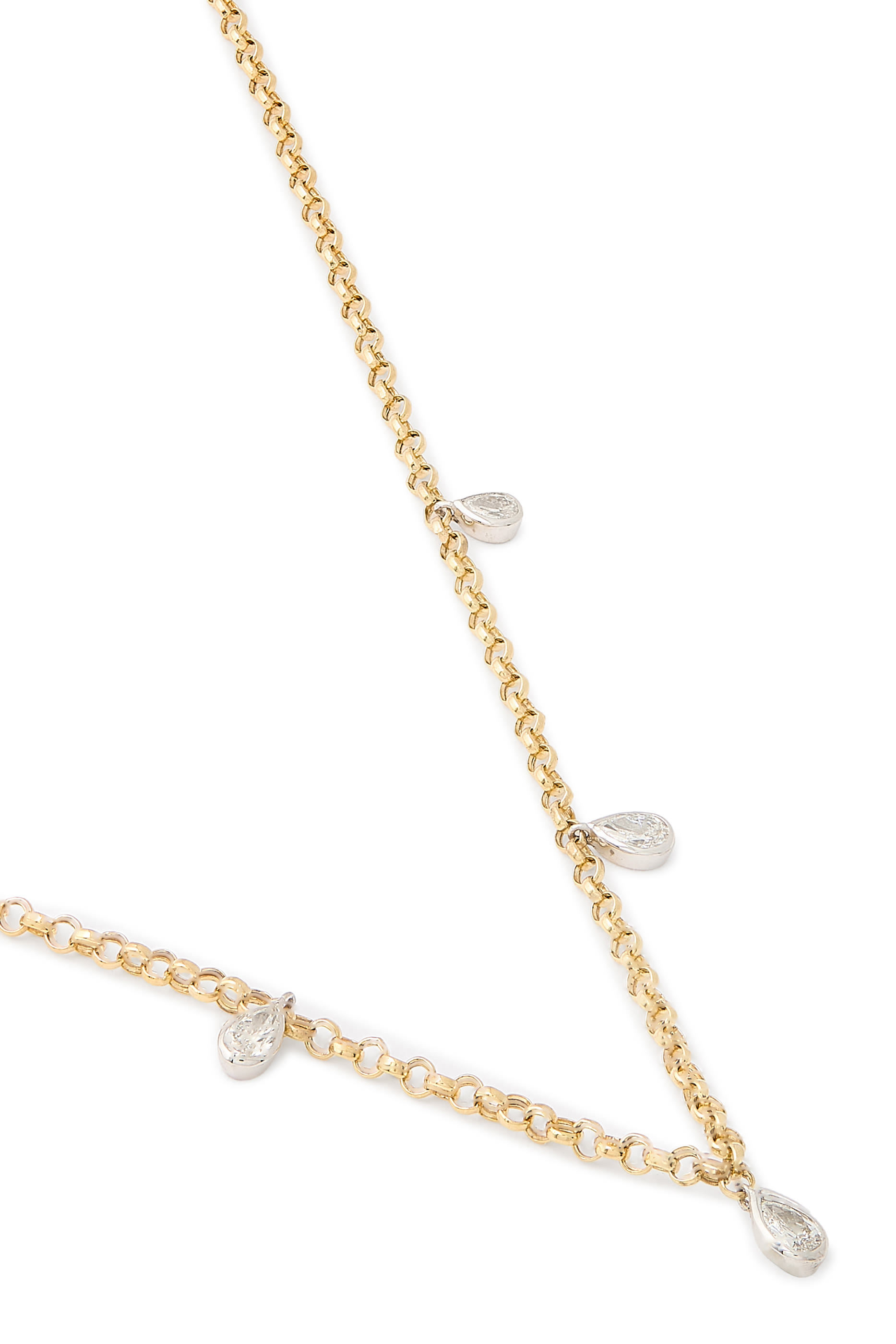 Drop Mini Necklace, 18K Yellow Gold  Diamonds