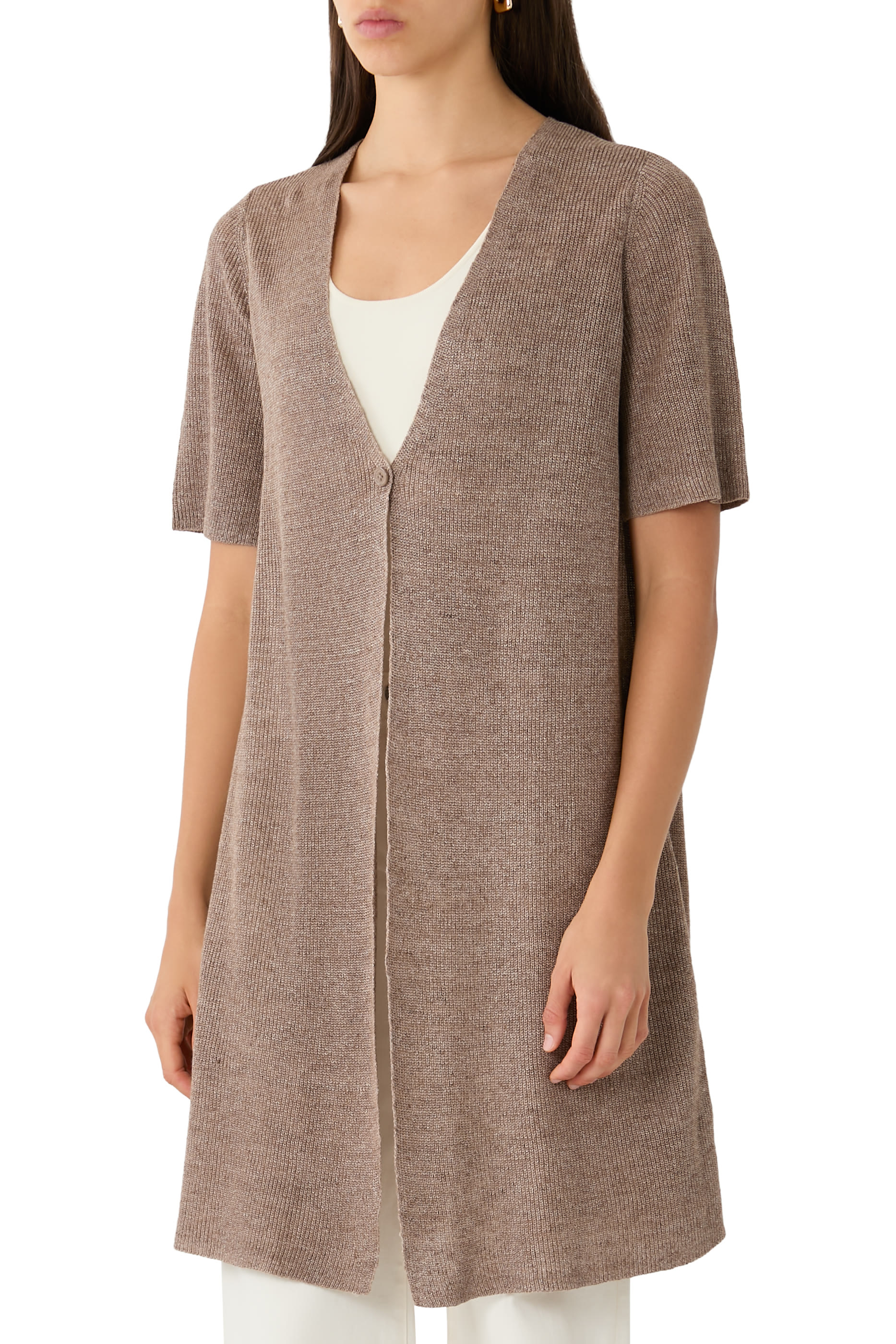 D&eacute;lav&eacute; V-Neck Long Cardigan
