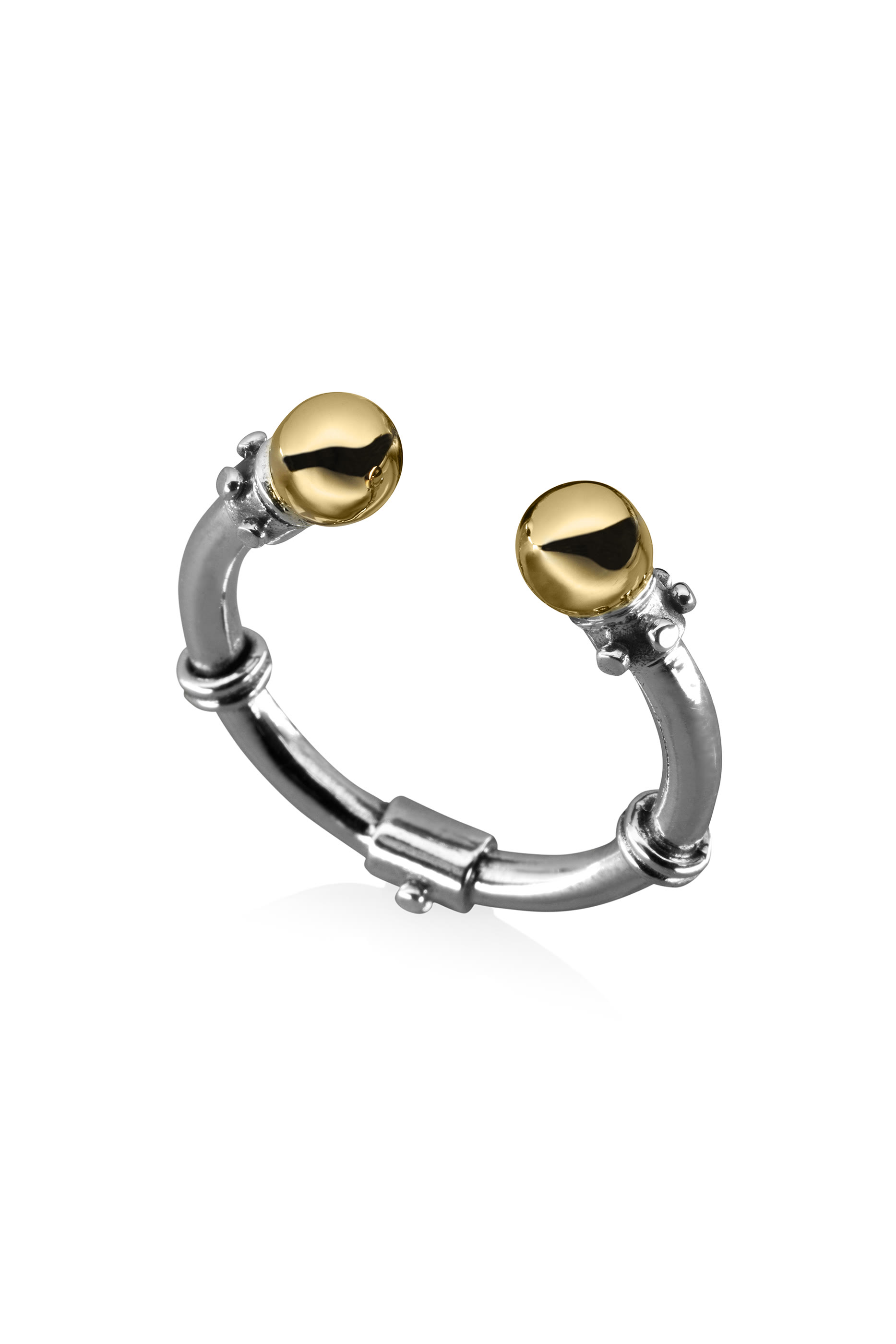 Open Stackable Ring, 18k Yellow Gold  Sterling Silver