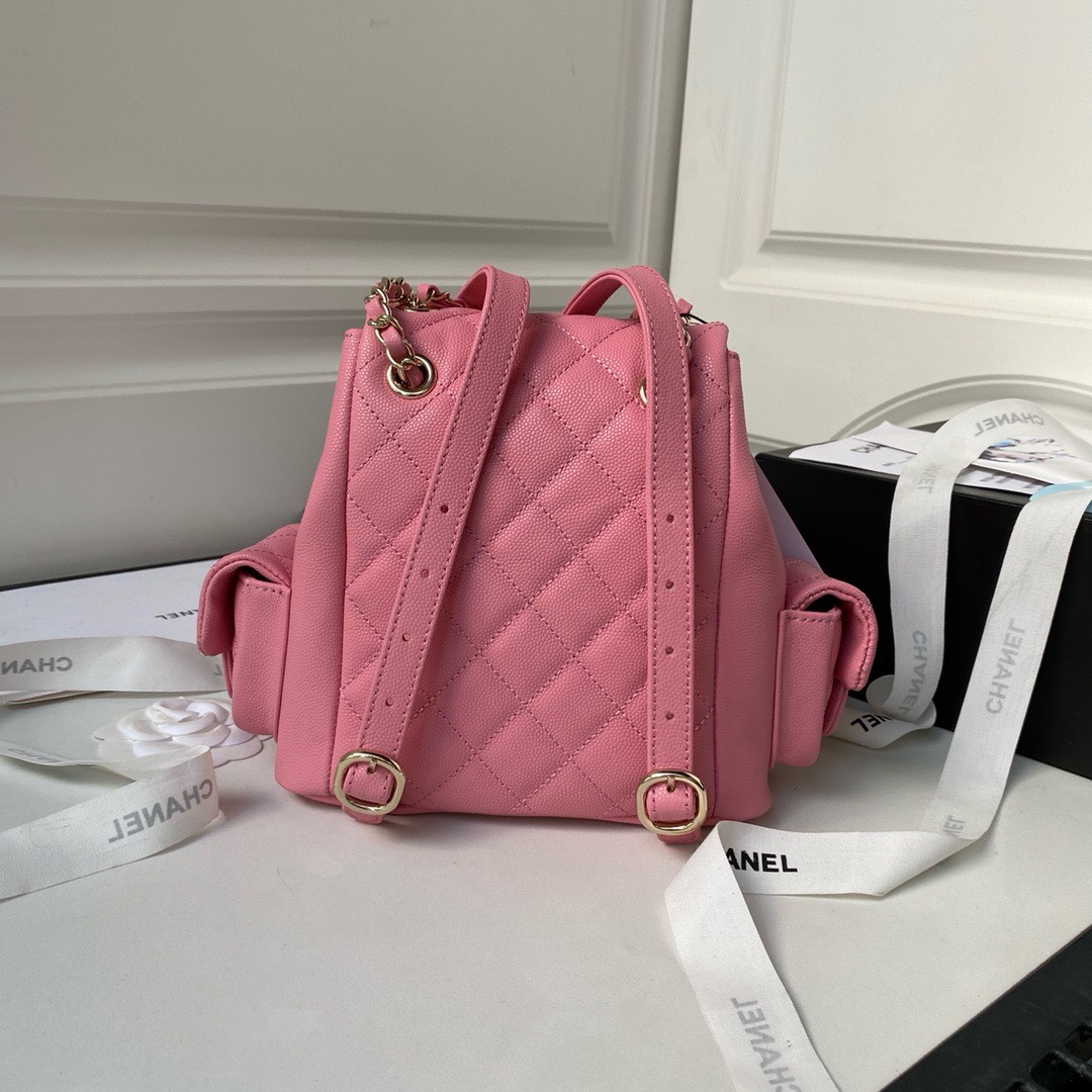 Balo Chanel Duma Mini Nu Da Hat Mau Hong Khoa Vang 21.5x19 9.jpg
