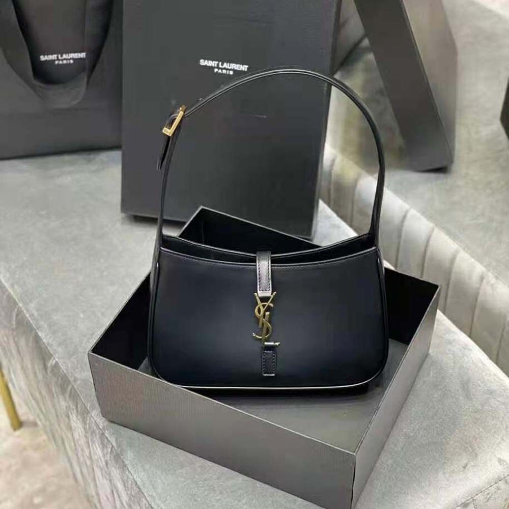 Saint Laurent YSL Women LE 5 A 7 Hobo Bag in Smooth Leather Black 2.jpg