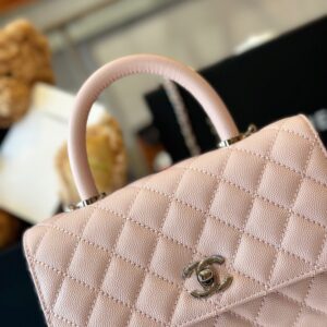 Tui Chanel Coco Da Hat Mau Hong Replica 11 Cao Cap Khoa Bac 23cm 4.jpg