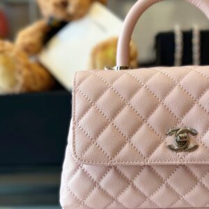 Tui Chanel Coco Da Hat Mau Hong Replica 11 Cao Cap Khoa Bac 23cm 5.jpg