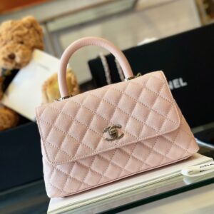 Tui Chanel Coco Da Hat Mau Hong Replica 11 Cao Cap Khoa Bac 23cm 6.jpg