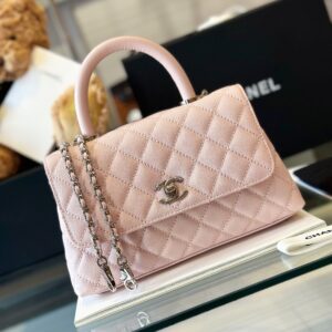 Tui Chanel Coco Da Hat Mau Hong Replica 11 Cao Cap Khoa Bac 23cm 7.jpg