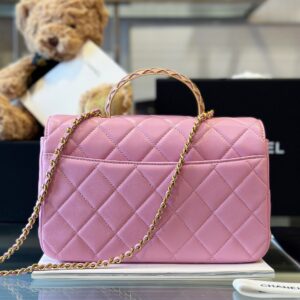 Tui Chanel Coco Mini Handle Bag Rep 11 Cao Cap Mau Hong 22x21cm 3.jpg