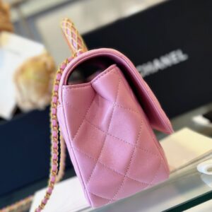 Tui Chanel Coco Mini Handle Bag Rep 11 Cao Cap Mau Hong 22x21cm 5.jpg