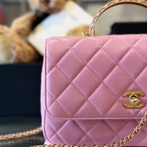 Tui Chanel Coco Mini Handle Bag Rep 11 Cao Cap Mau Hong 22x21cm 6.jpg