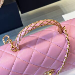 Tui Chanel Coco Mini Handle Bag Rep 11 Cao Cap Mau Hong 22x21cm 7.jpg