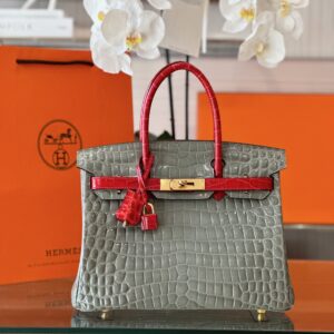 Tui Hermes Birkin Crocodile Mix 2 Mau Replica 11 Nu Van Da Ca Sau 30cm 4.jpg