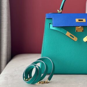 Tui Xach Cao Cap Hermes Kelly Da Epsom Nu Mix 2 Mau Xanh 28cm 2.jpg