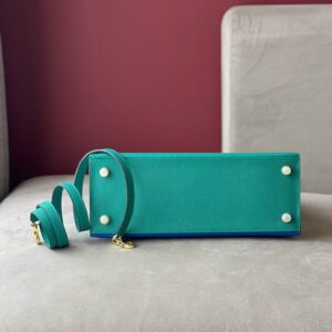 Tui Xach Cao Cap Hermes Kelly Da Epsom Nu Mix 2 Mau Xanh 28cm 3.jpg