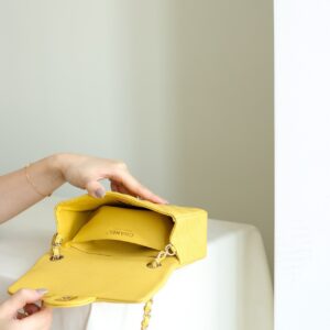 Tui Xach Chanel Classic Flap Mini Like Auth Nu Mau Vang 20cm 3.jpg
