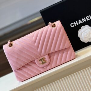 Tui Xach Chanel Classic Like Auth Hoa Tiet Chu V Mau Hong 23cm 5.jpg