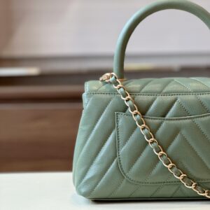 Tui Xach Chanel Coco Hoa Tiet Chu V Like Auth Mau Xanh Khoa Vang 25cm 4.jpg