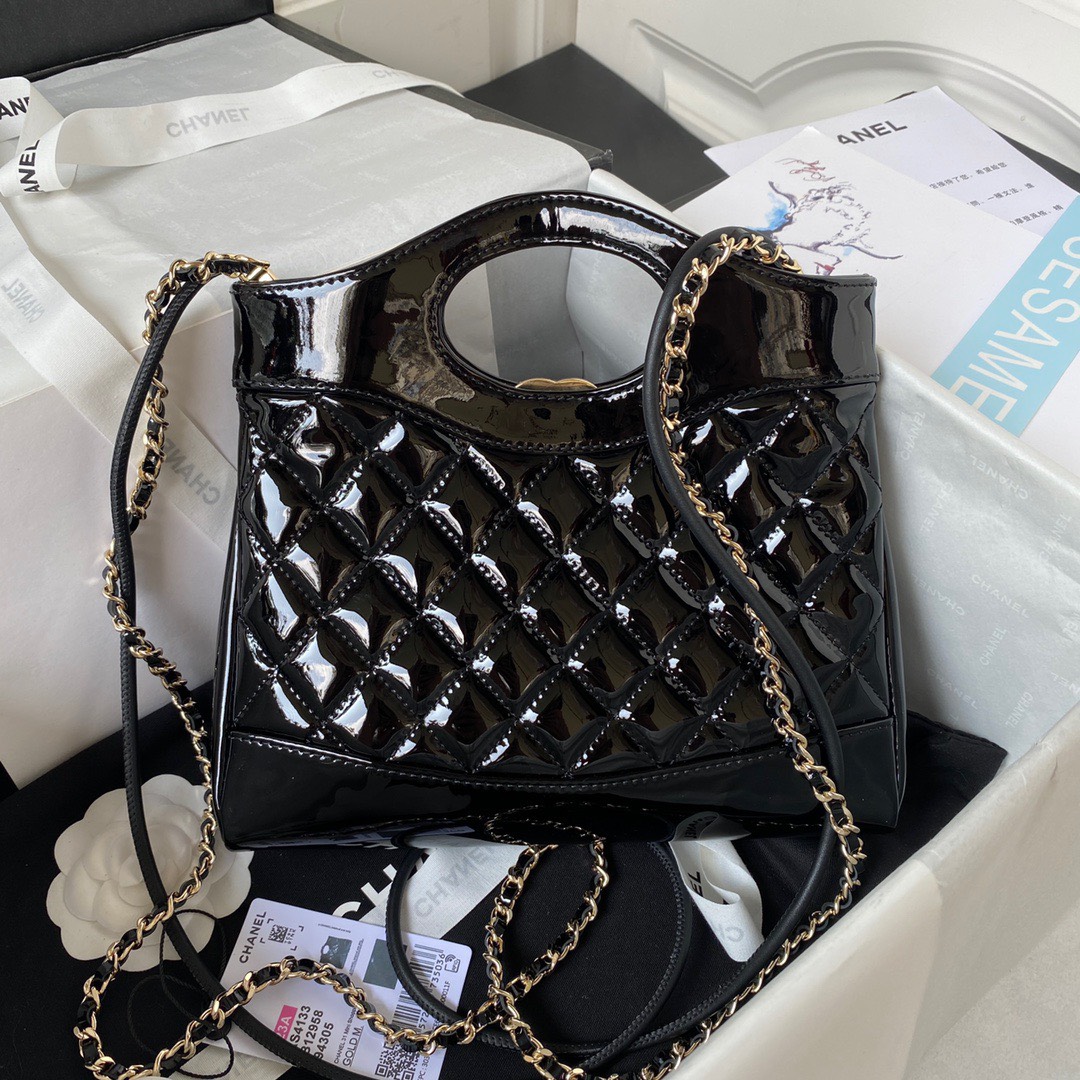 Tui Xach Chanel Mini Shopping Bag Sieu Cap Mau Den Da Bong 31cm 7.jpg