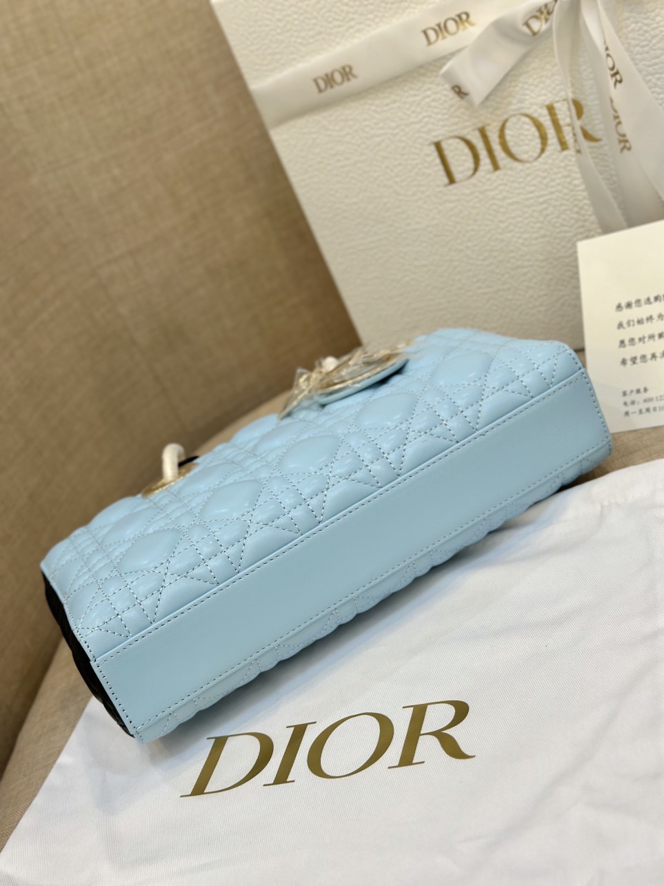Tui Xach Dior D Joy Nu Da Bo Mau Xanh Bang Like Auth 26cm 6.jpg