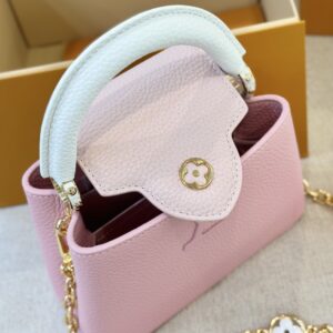 Tui Xach Louis Vuitton LV Capucines Nu Mau Hong Da Bo Like Auth 21cm 1.jpg